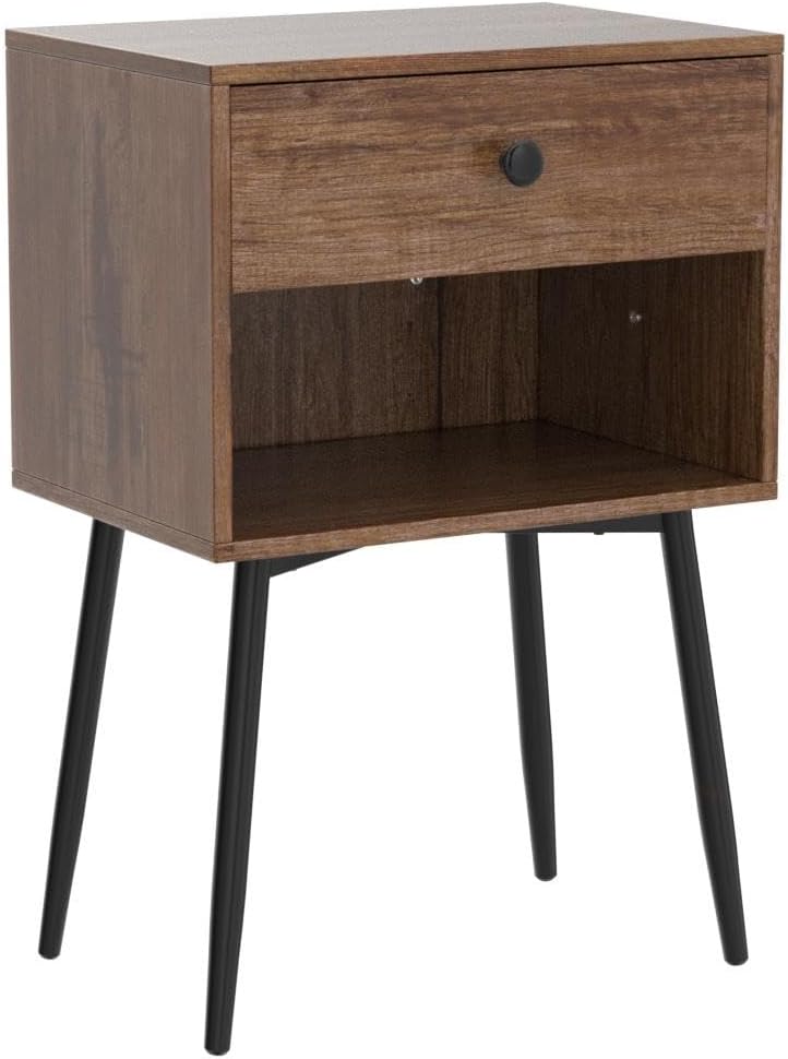 Detalle de VECELO Wood-Frame Nightstands