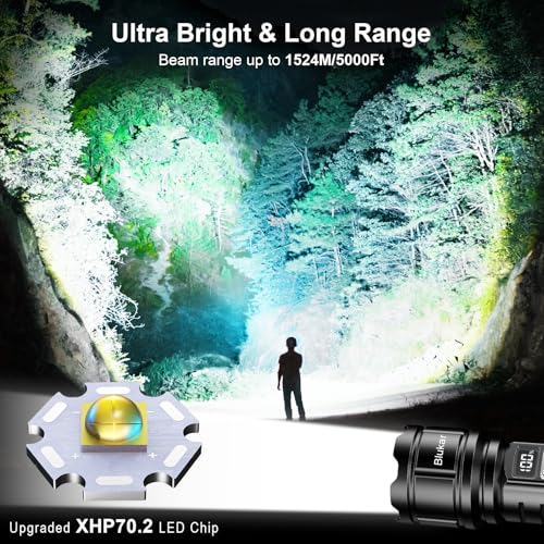Detalle de Blukar Lampe Torche LED Ultra Puissante – Rechargeable 5000 mAh