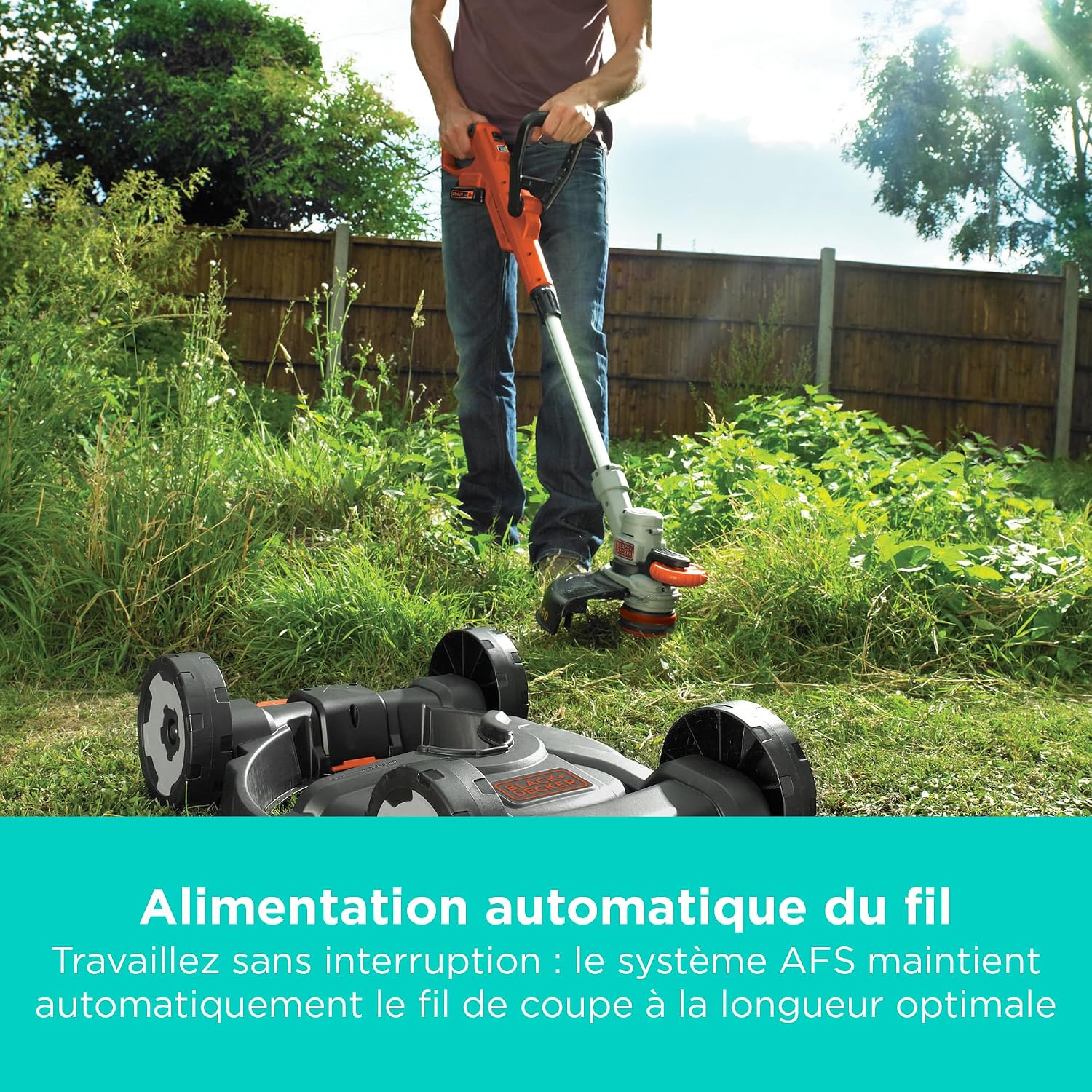 Thumbnail 6 de BLACK+DECKER Coupe-Bordures sans Fil 18V POWERCONNECT 3-en-1 (STC1820CM-QW) : polyvalence légère pour petits jardins