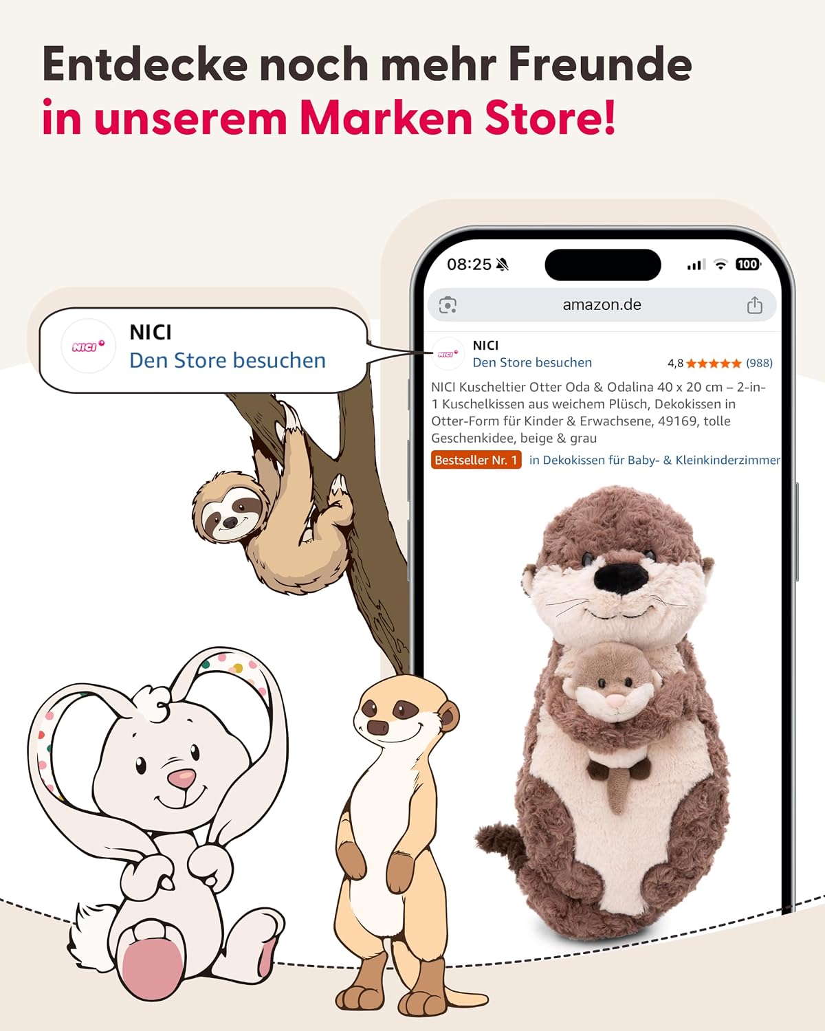 Thumbnail 6 de NICI Kuscheltier Frosch Fridolin Frog 18cm – grüner Plüschfreund zum Kuscheln