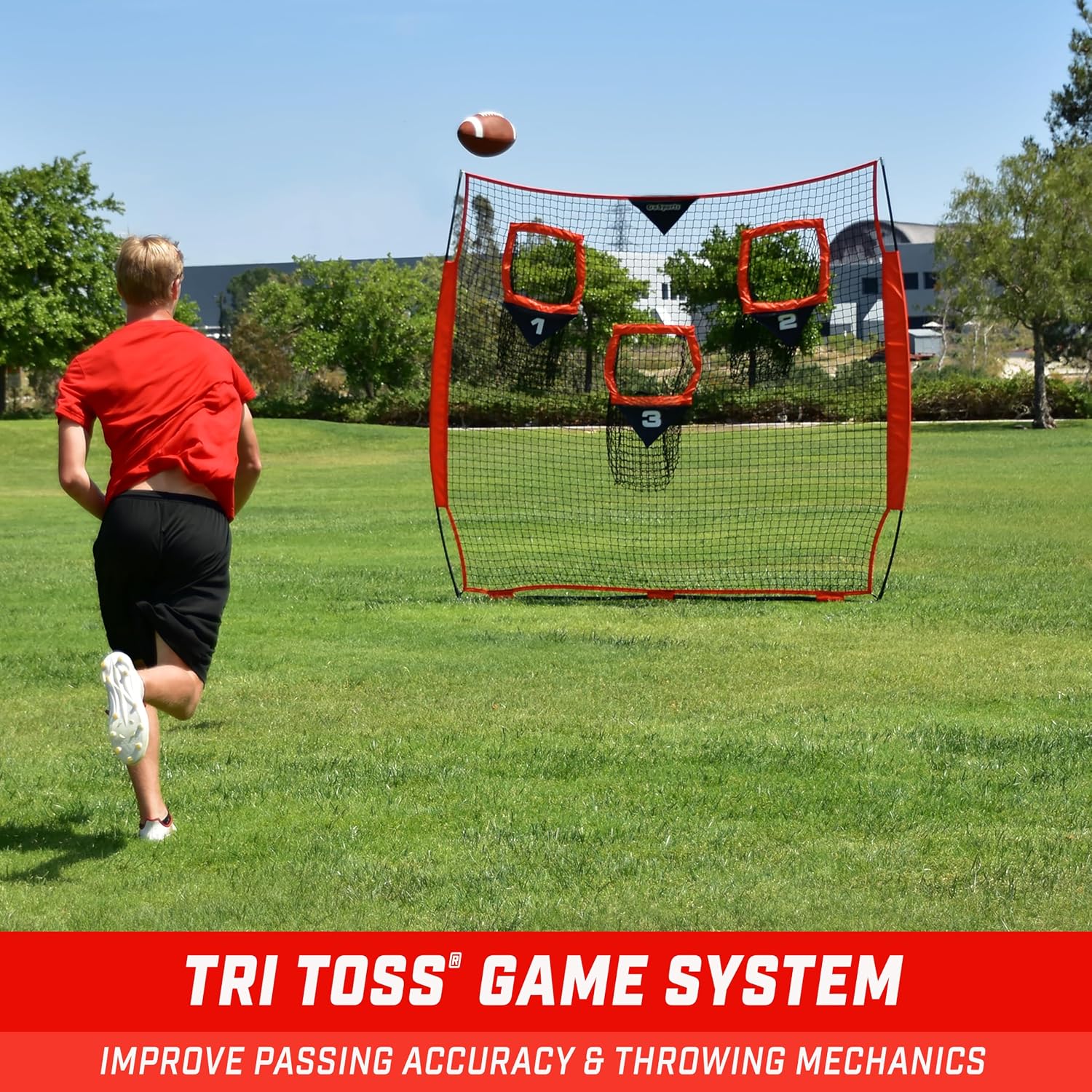 Detalle de GoSports siatka treningowa do rzutów w futbolu amerykańskim 2,4 × 2,4 m