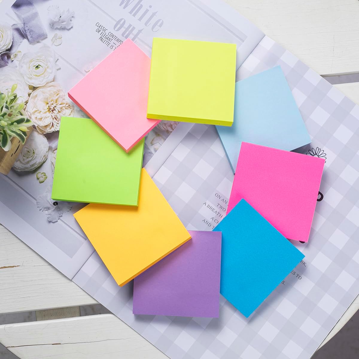 Thumbnail 3 de Wowivy 24 Pack 3x3" Sticky Notes in Bright Colours (82 sheets per pad, 1968 total)