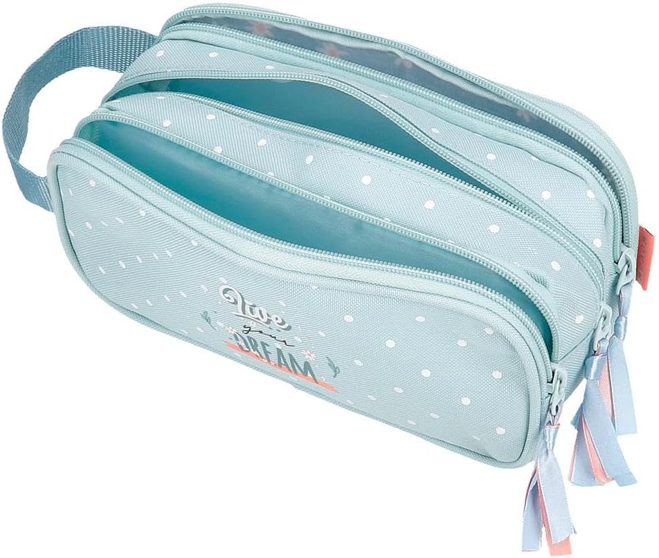 Detalle 2 de Movom Live Your Dreams Astuccio Triplo Verde 22x10x9 cm in poliestere — organizzazione e stile