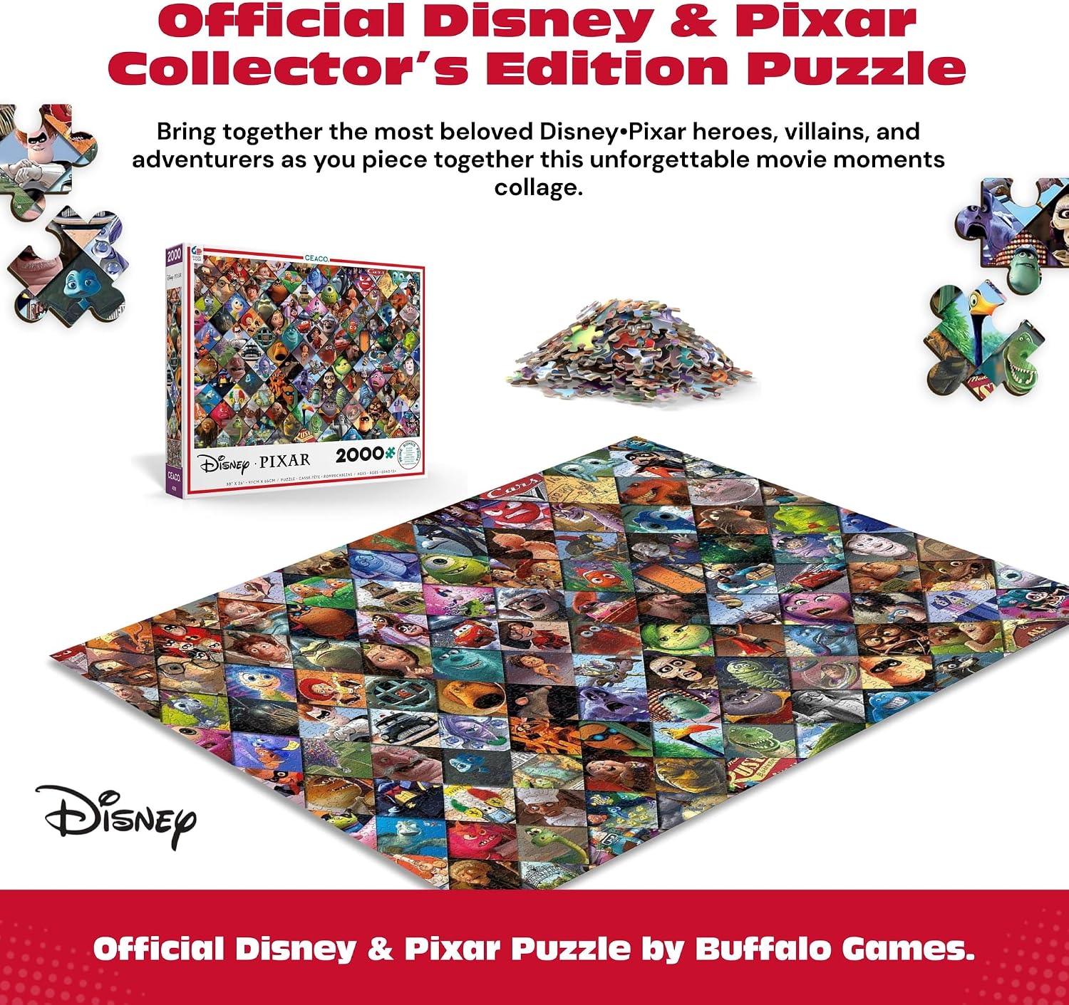 Detalle de CEACO Disney/Pixar Clips 2000-Piece Jigsaw Puzzle (5” box)