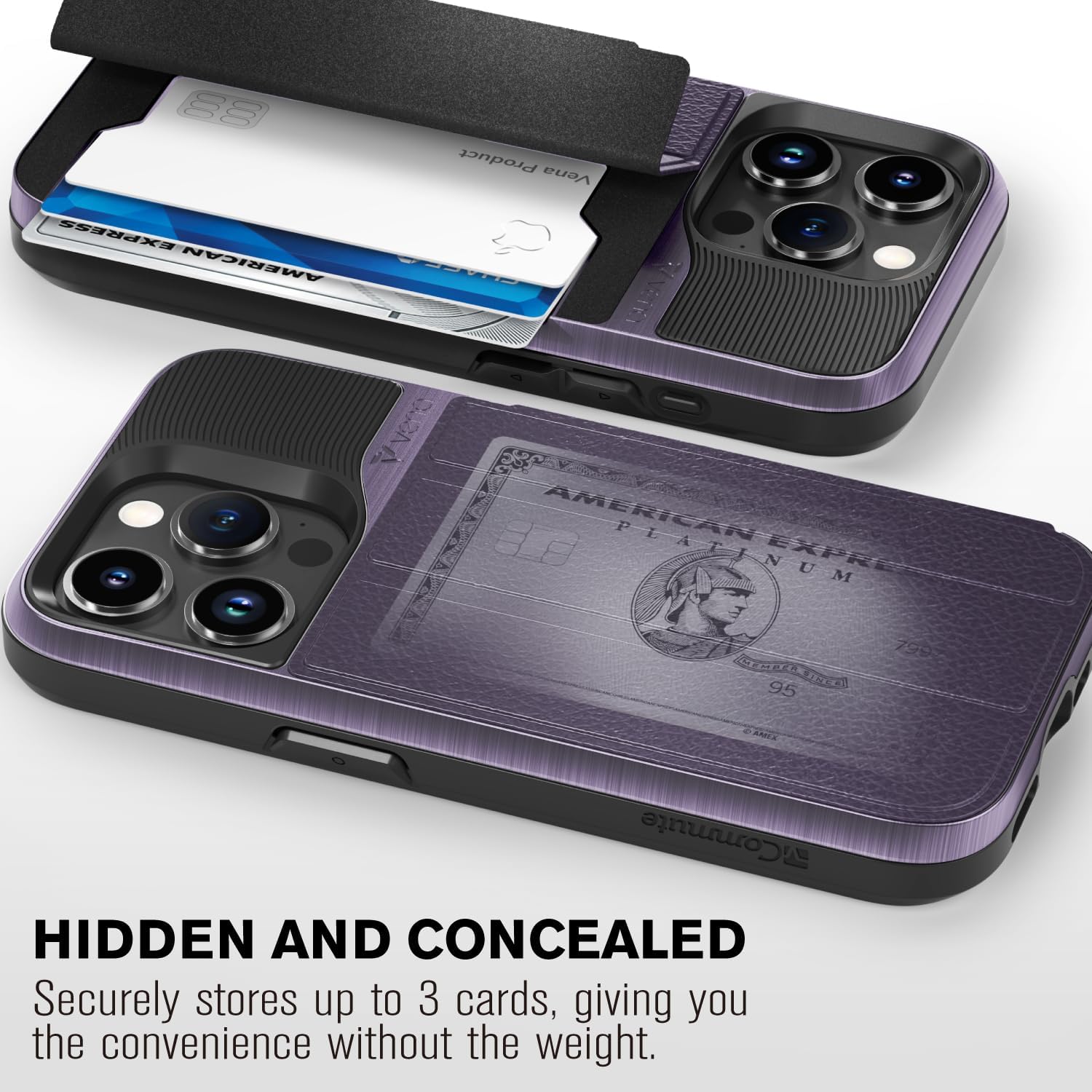 Detalle de VENA vCommute VN2300VH Wallet Case for iPhone 15 Pro, Purple