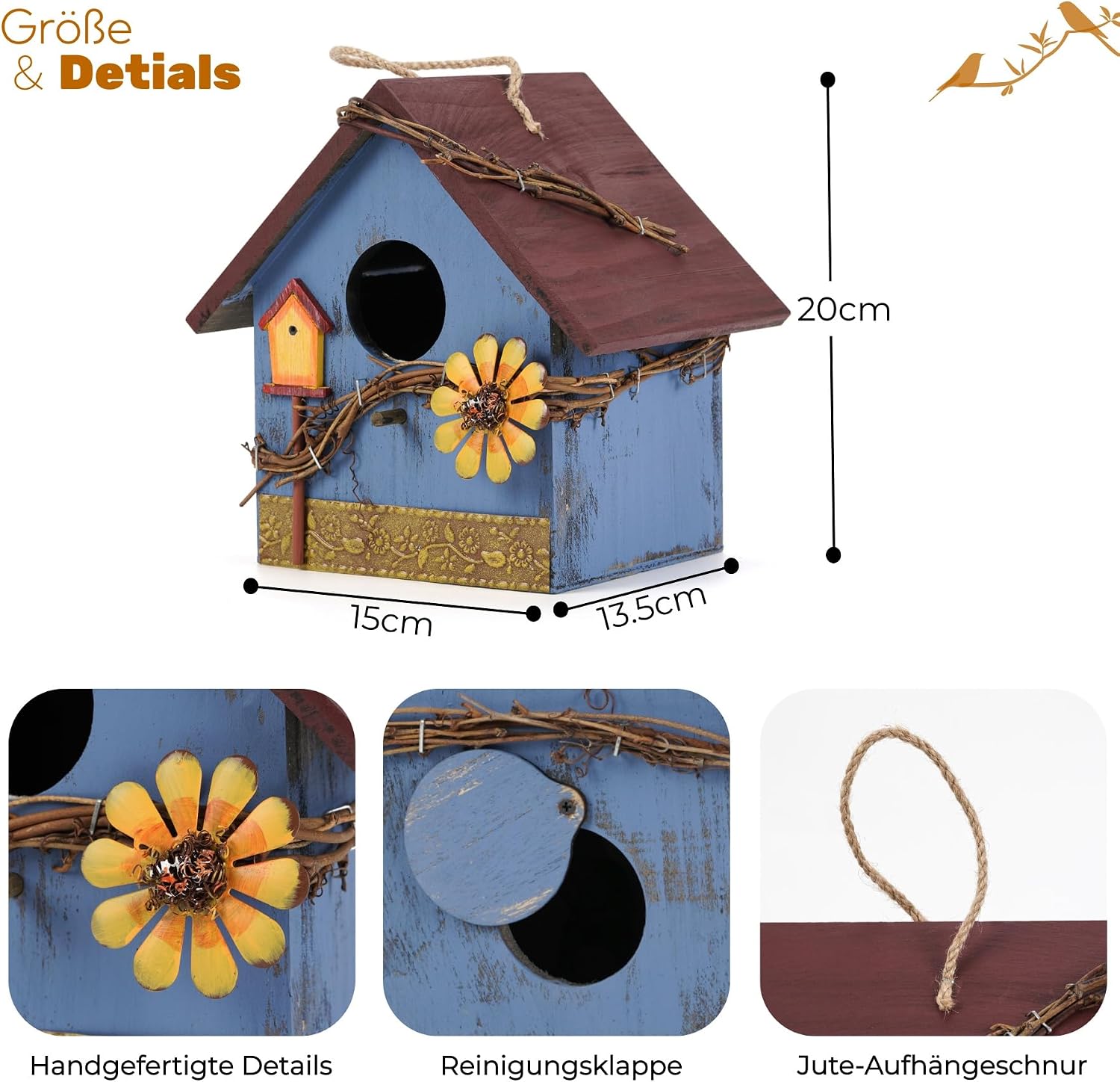 Detalle 2 de JUJOYBD Vogelhaus Nistkasten Meisen