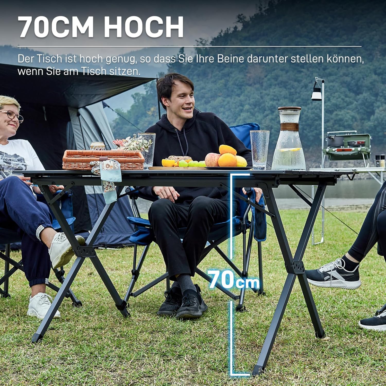 Thumbnail 6 de EVER ADVANCED Campingtisch Klappbar Aluminium 120x70 cm – robust, leicht und kompatibel mit Outdoor-Aktivitäten