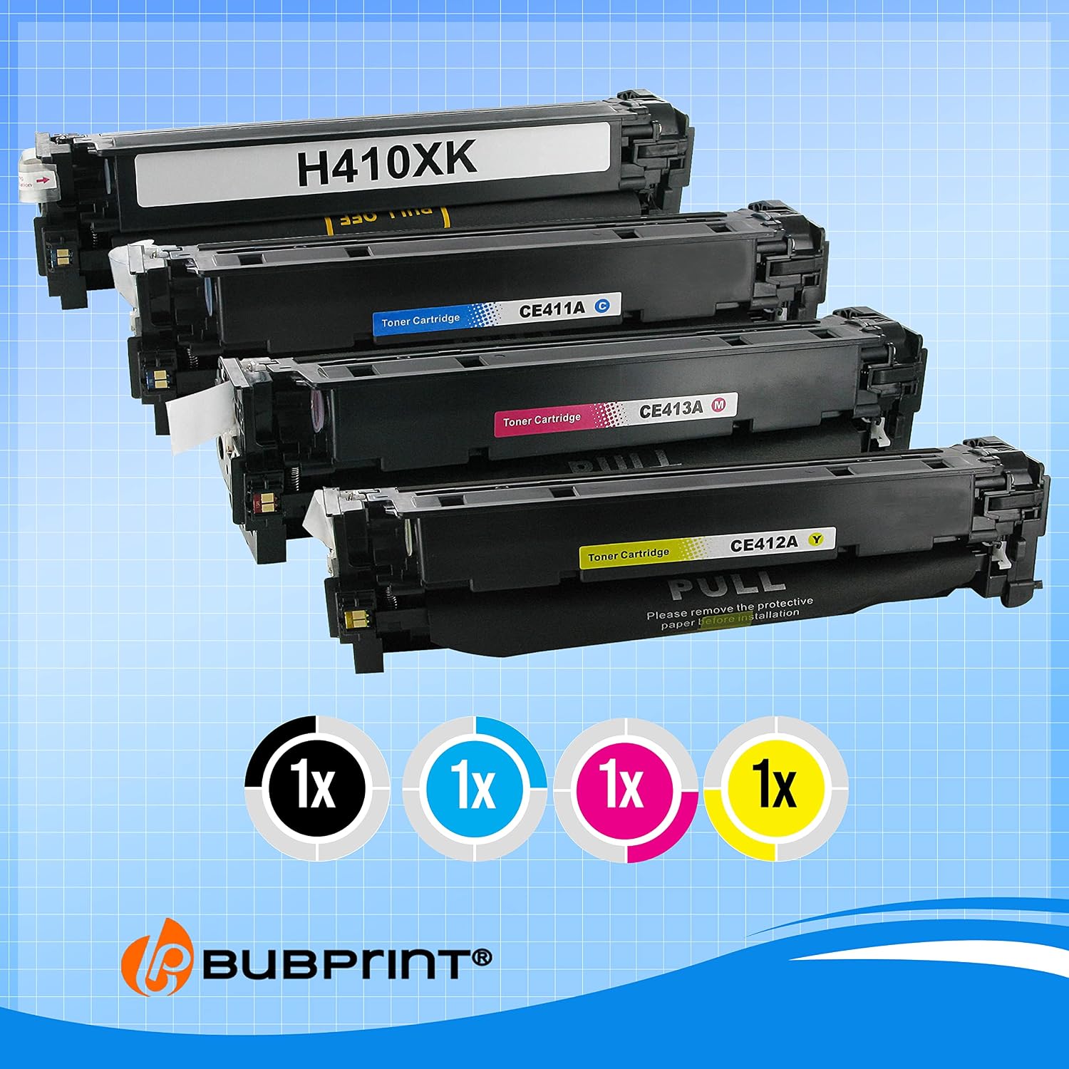 Thumbnail 6 de Bubprint 4 Cartucce Toner compatibili per HP CE410X CE411A CE412A CE413A | LaserJet Pro 300/400 Color