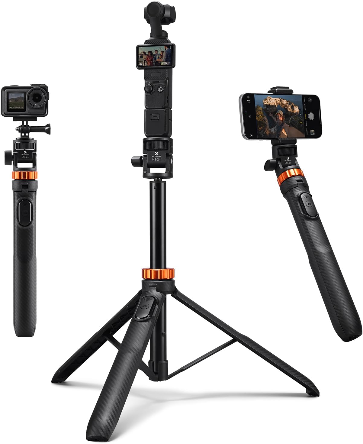 Detalle de K&F Concept 69''/175cm iPhone Selfie Stick Tripod with Phone Holder