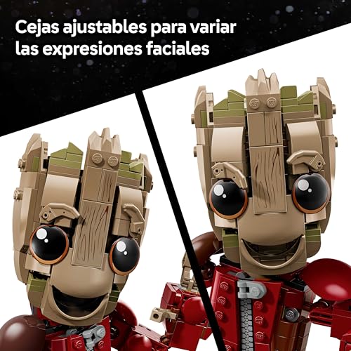 Detalle de LEGO | Marvel Groot con Traje de Saqueador (76341) – Figura articulada para coleccionistas y decoración
