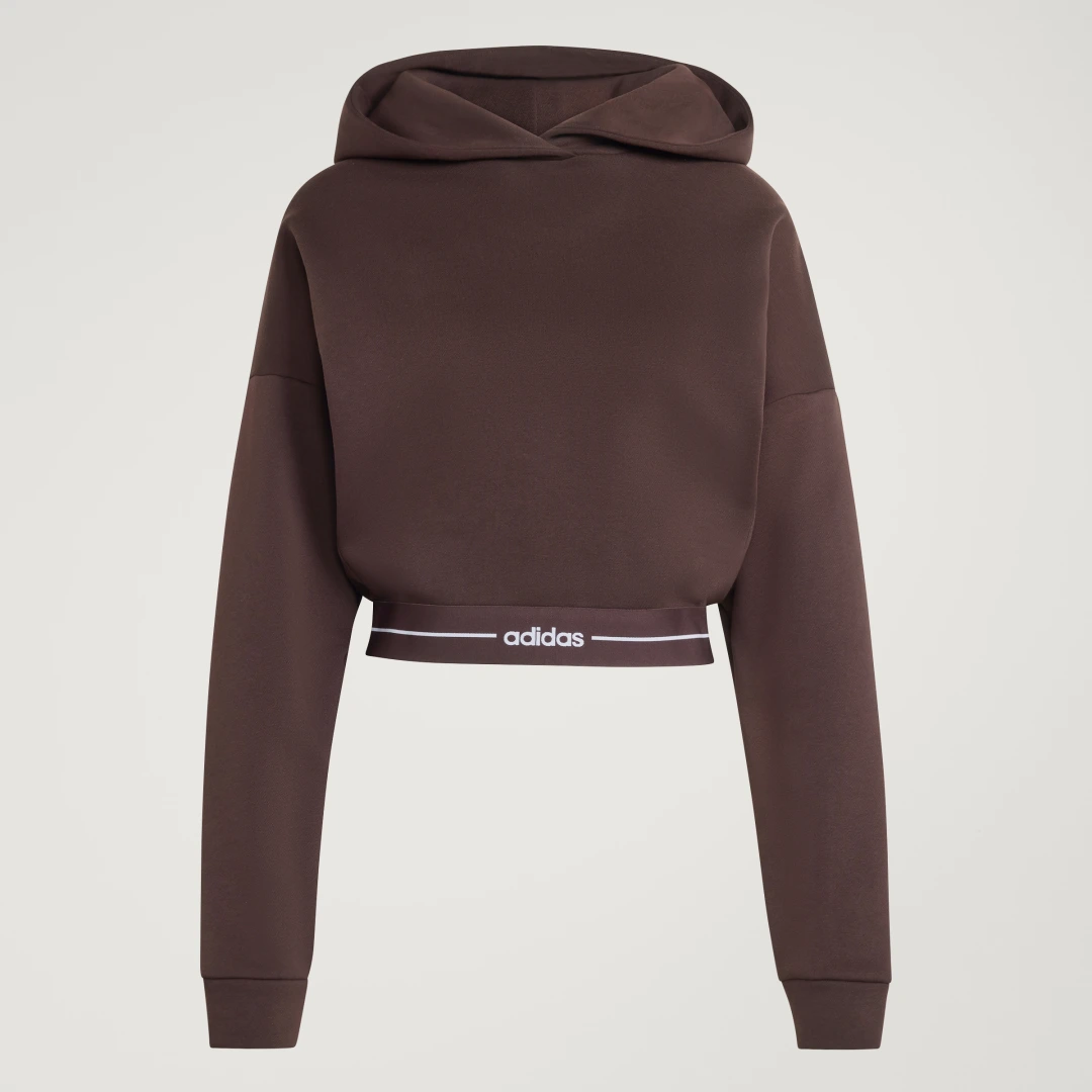 Detalle 2 de Sudadera corta con capucha Hyperglam de Adidas – marrón