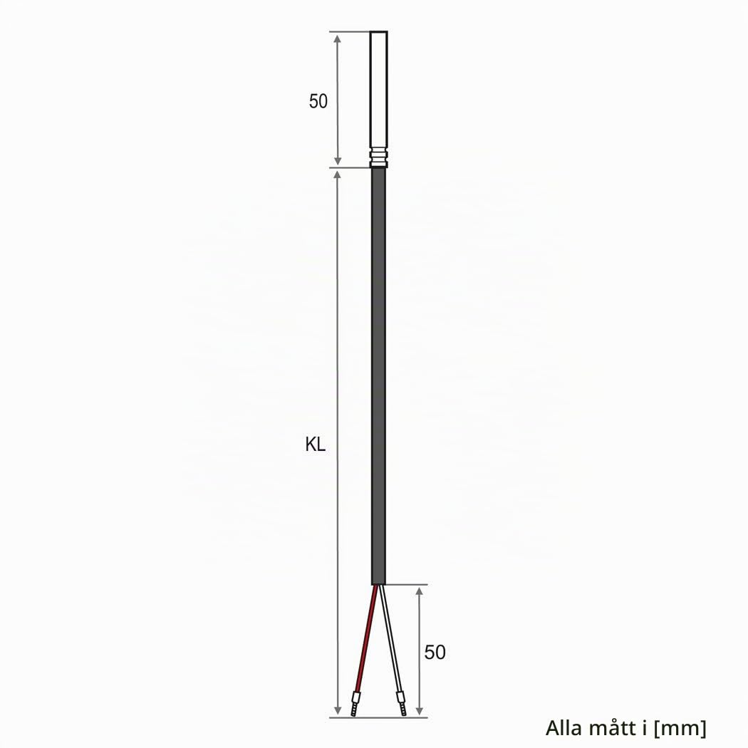 Thumbnail 1 de iOVEO 035HP02203 PT1000-temperaturgivare med 3 m PVC-kabel