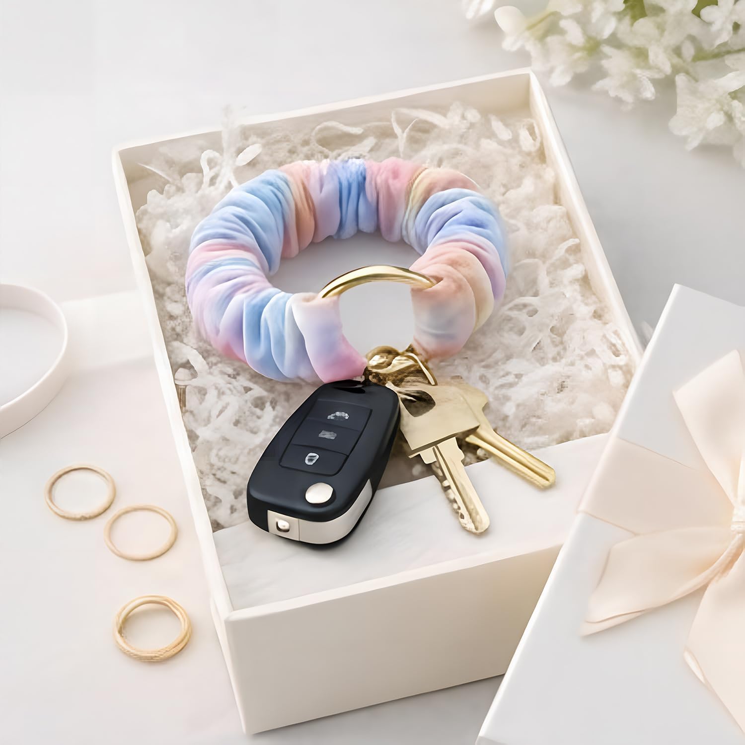Detalle 1 de Scrunchie keychain wristlet 3 pack