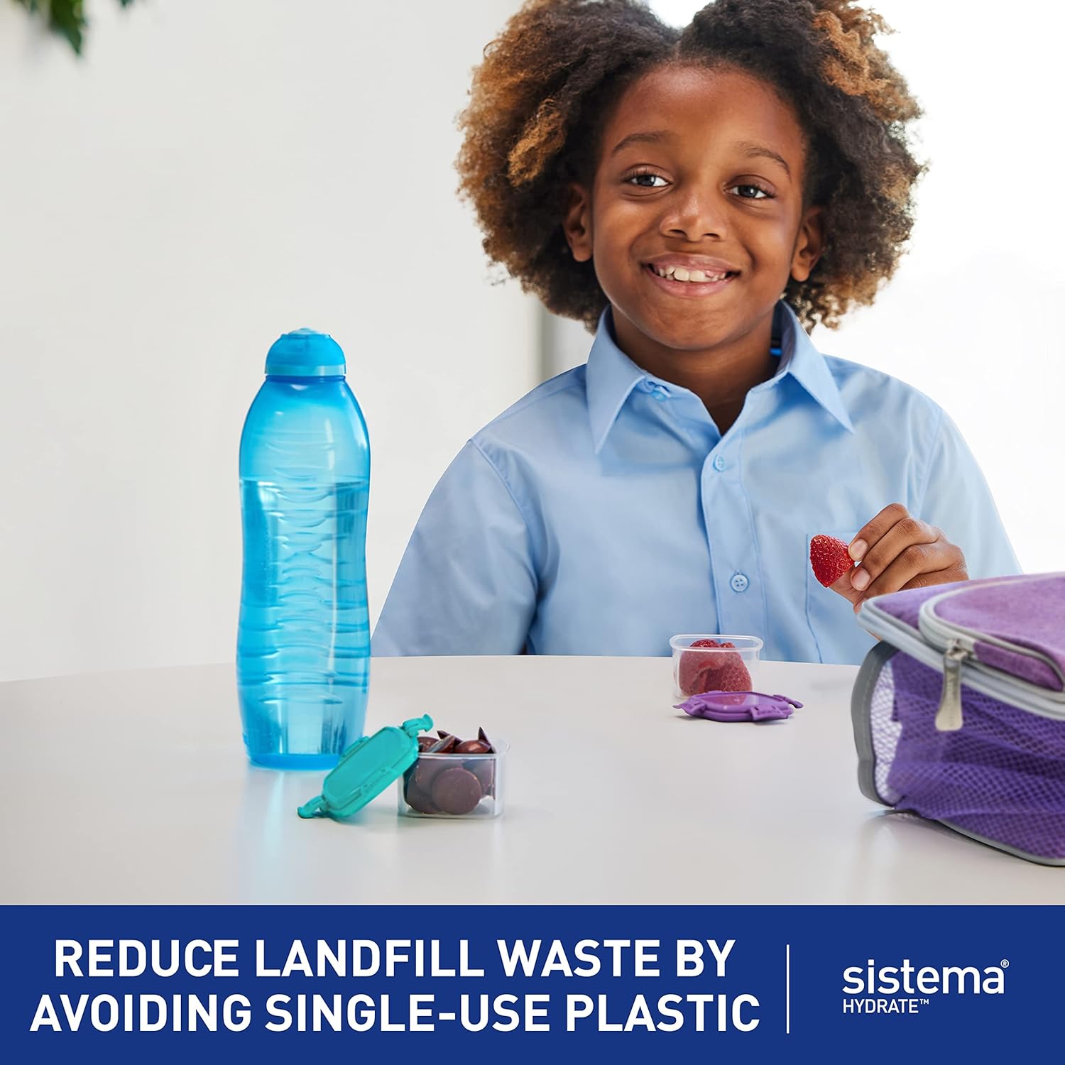 Thumbnail 1 de Sistema Twist 'n' Sip Squeeze borraccia per lo sport – pack 4, 460 ml, blu