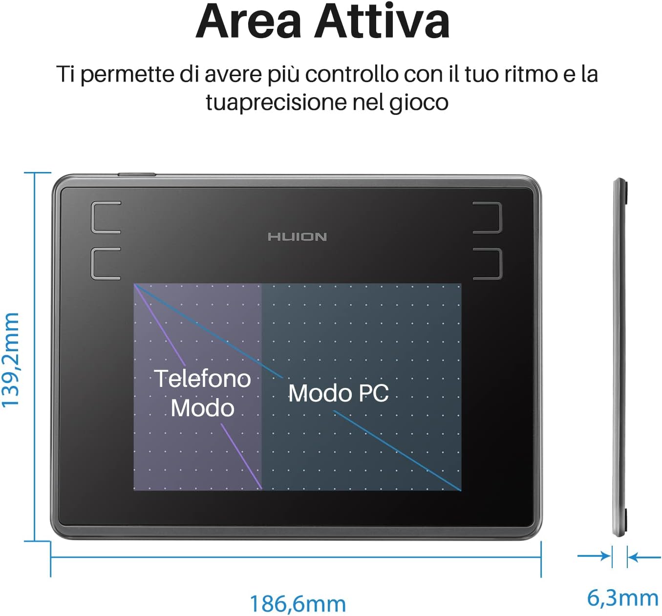 Thumbnail 1 de HUION Inspiroy H430P, tablet da disegno compatto 4,8 x 3 pollici con penna senza batteria
