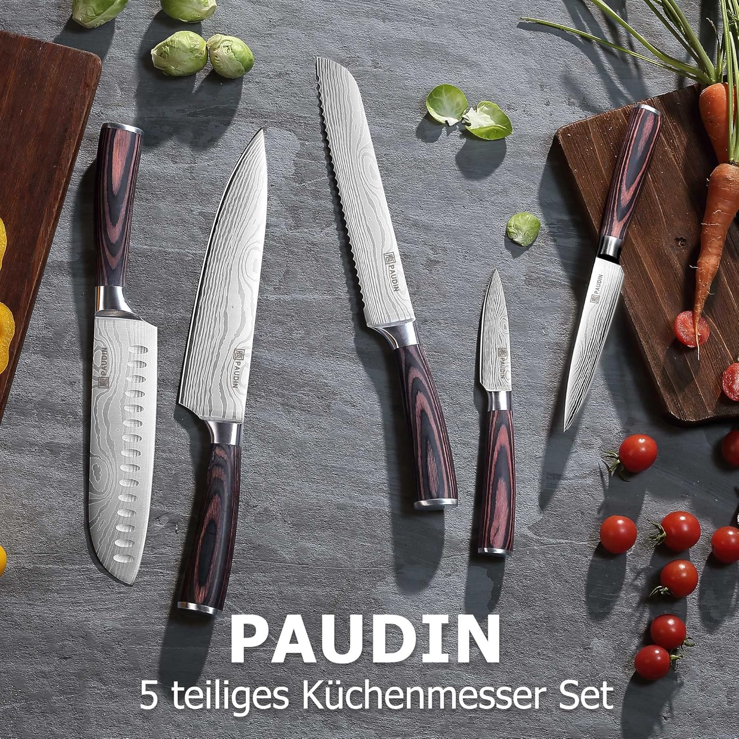 Thumbnail 5 de PAUDIN Juego de Cuchillos de Cocina Profesional 🔪 Set de 5