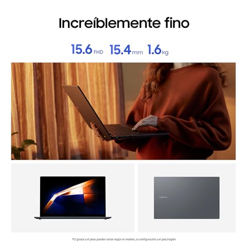 Detalle de Samsung Galaxy Book4: Portátil ultrafino de 15,6" con i7-1355U, 16 GB RAM y 1 TB SSD
