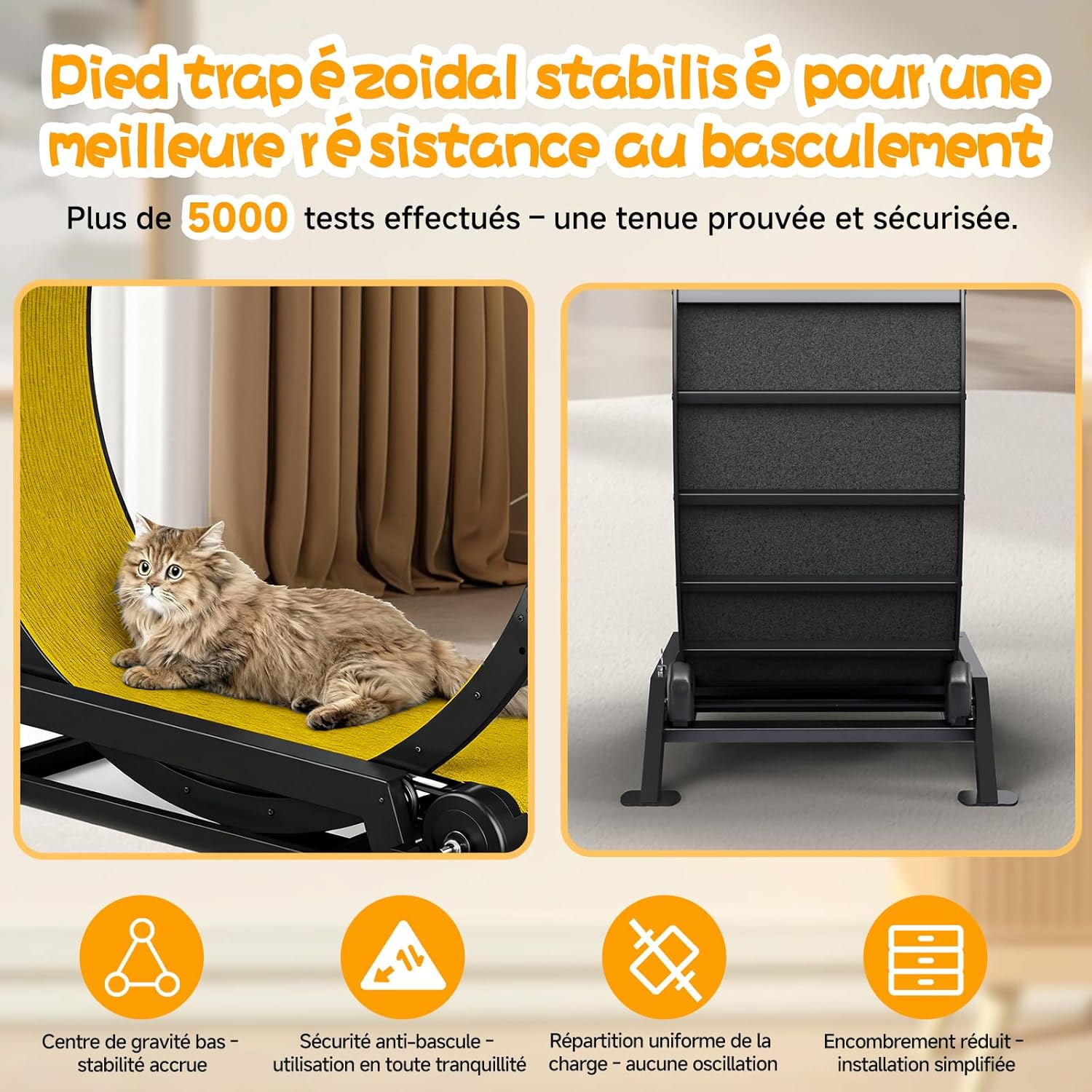 Thumbnail 6 de GTPLAYER Roue pour Chat XL 100 cm – Roue d'exercice silencieuse avec tapis amovible