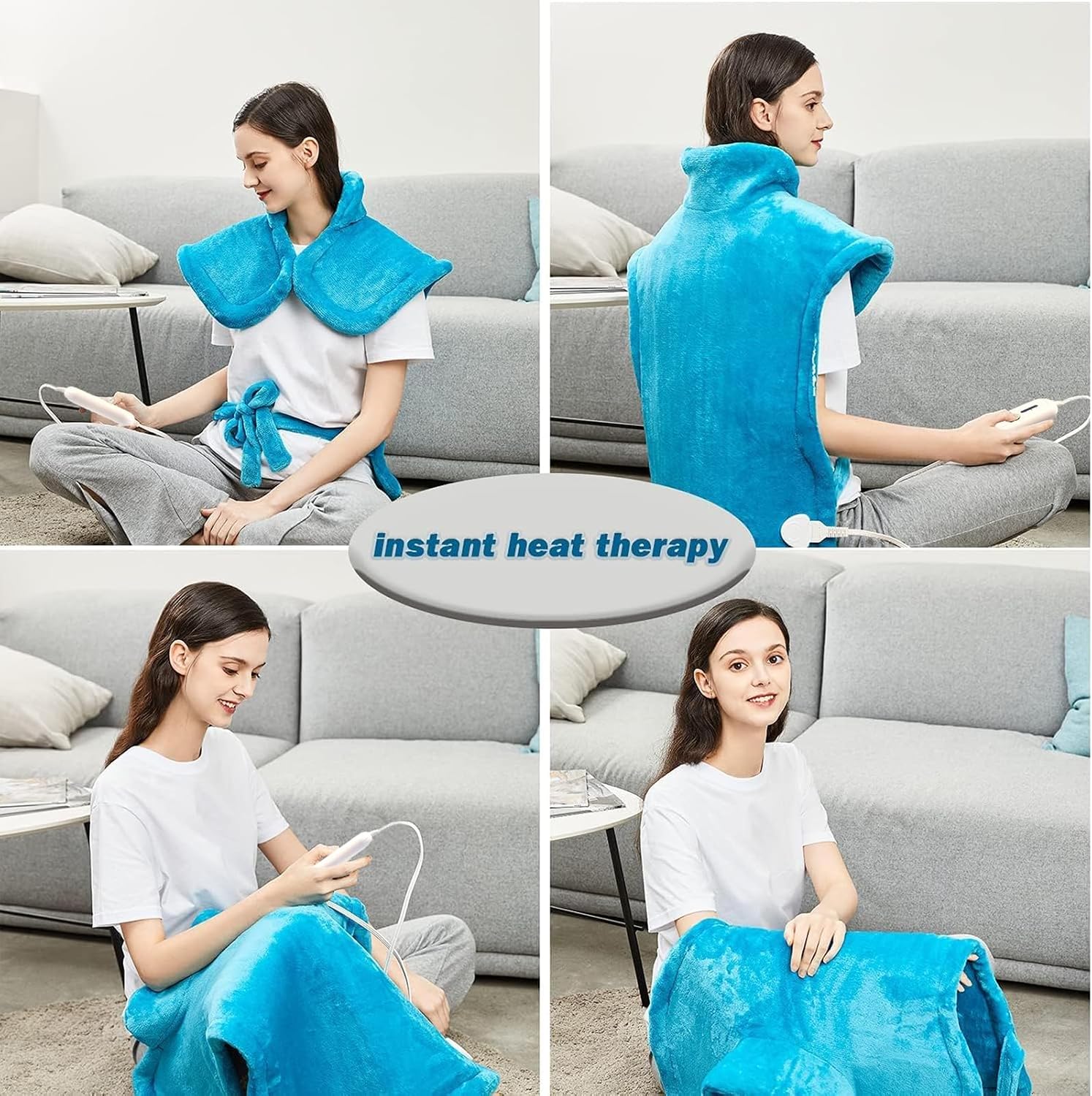 Thumbnail 4 de Tefici NA-H1622D Electric Heating Pad, 24" × 33" Flannel, 3 Heat Levels