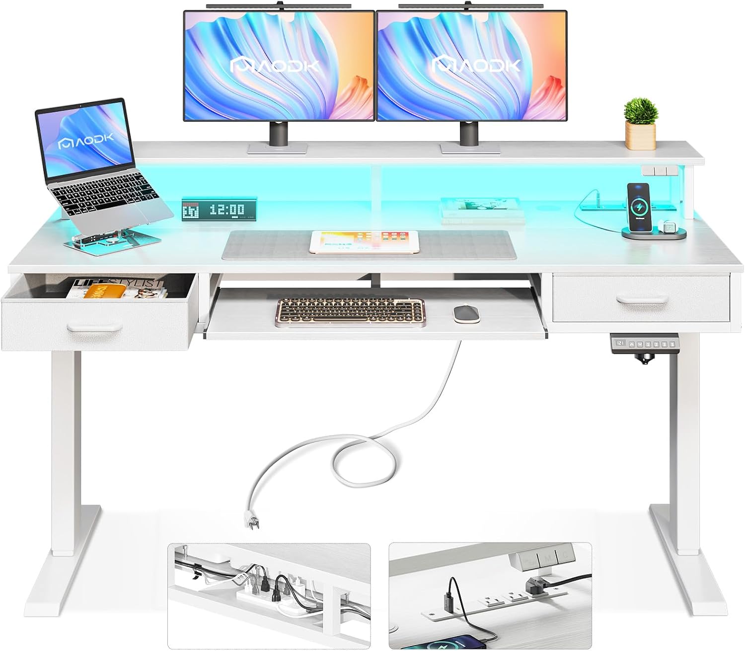 Detalle de AODK Electric Standing Desk, 55-Inch