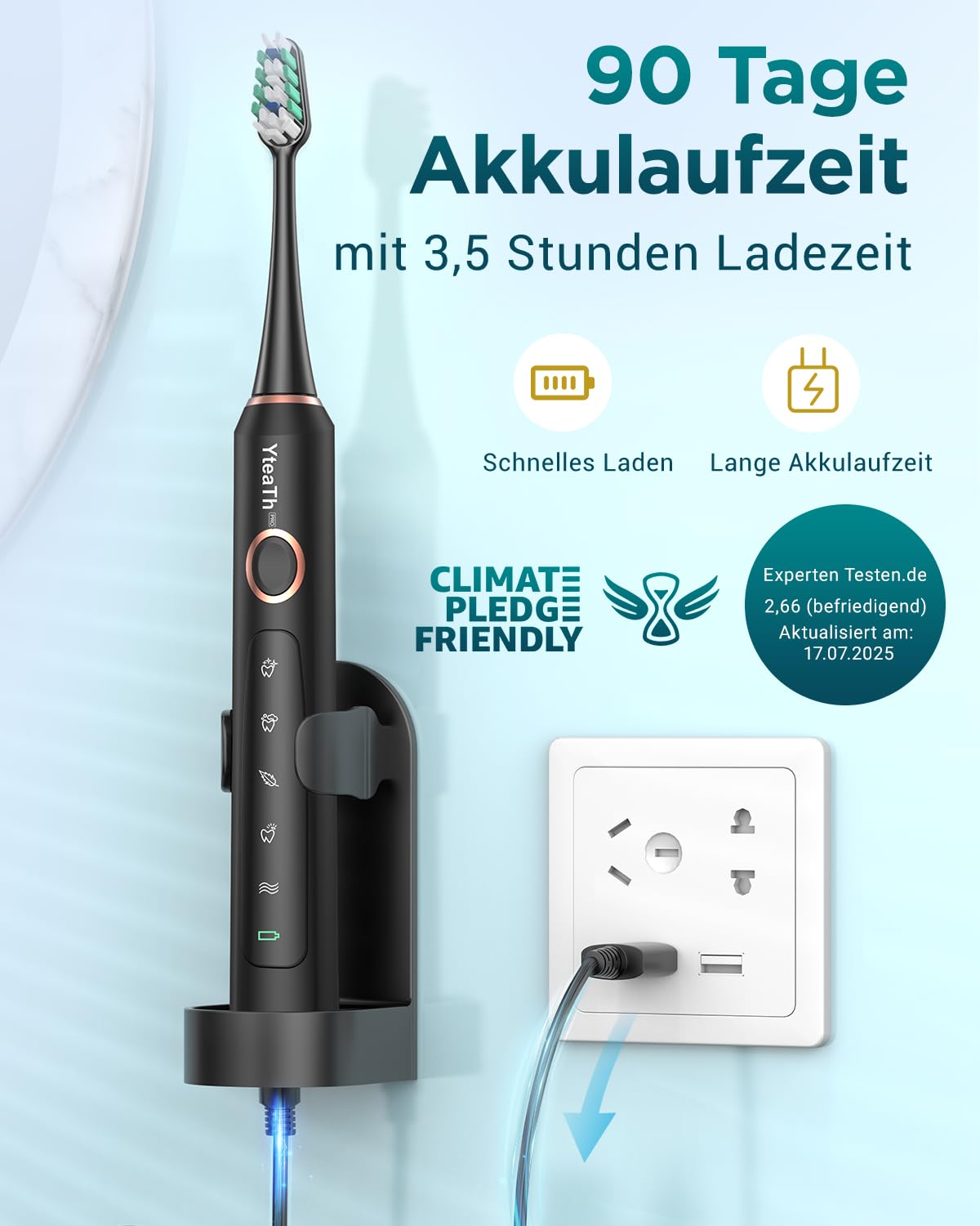 Thumbnail 3 de YTEATH PRO Schallzahnbürste 90 Tage Akkulaufzeit