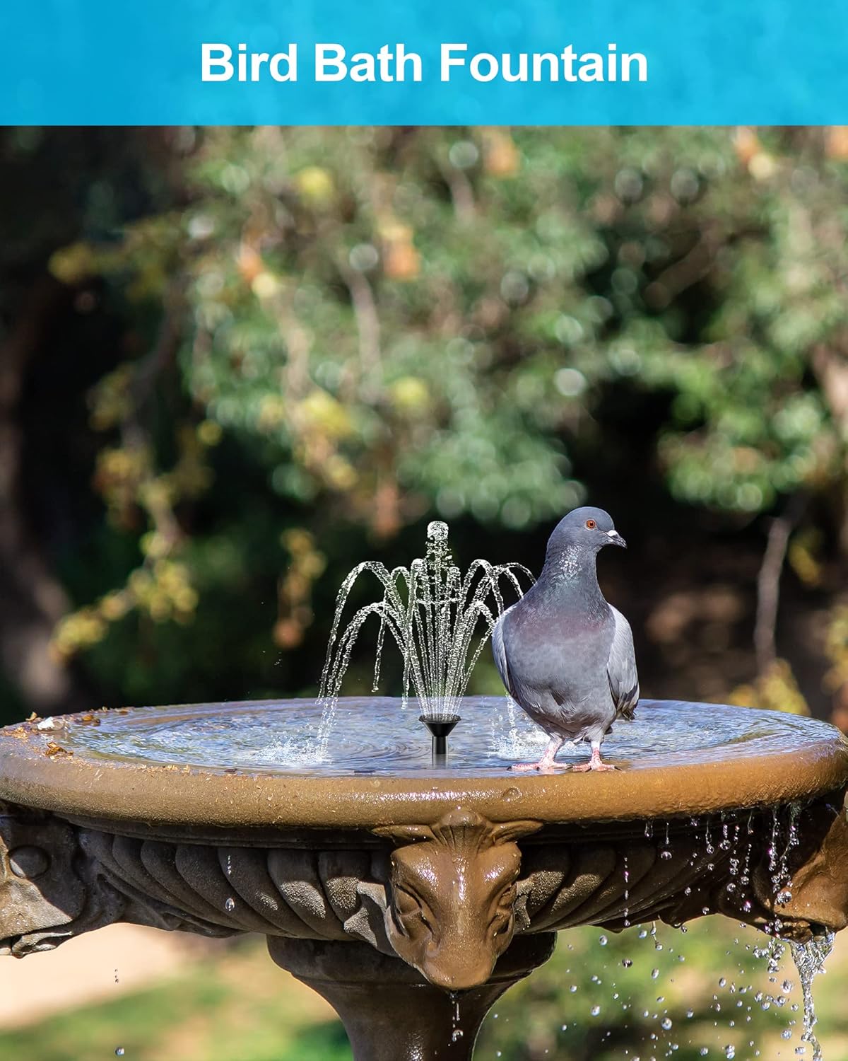 Thumbnail 6 de Biling Solar Fountain for Bird Bath with 6 Nozzles – Solar-Powered Water Feature Pump for Sunny Gardens