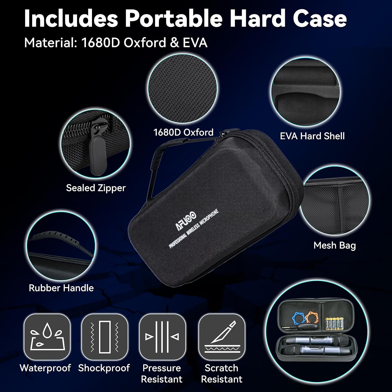 Thumbnail 6 de AFUOO W60 Pro Wireless Microphone Set, 2 Handheld Mics, 2.4 GHz