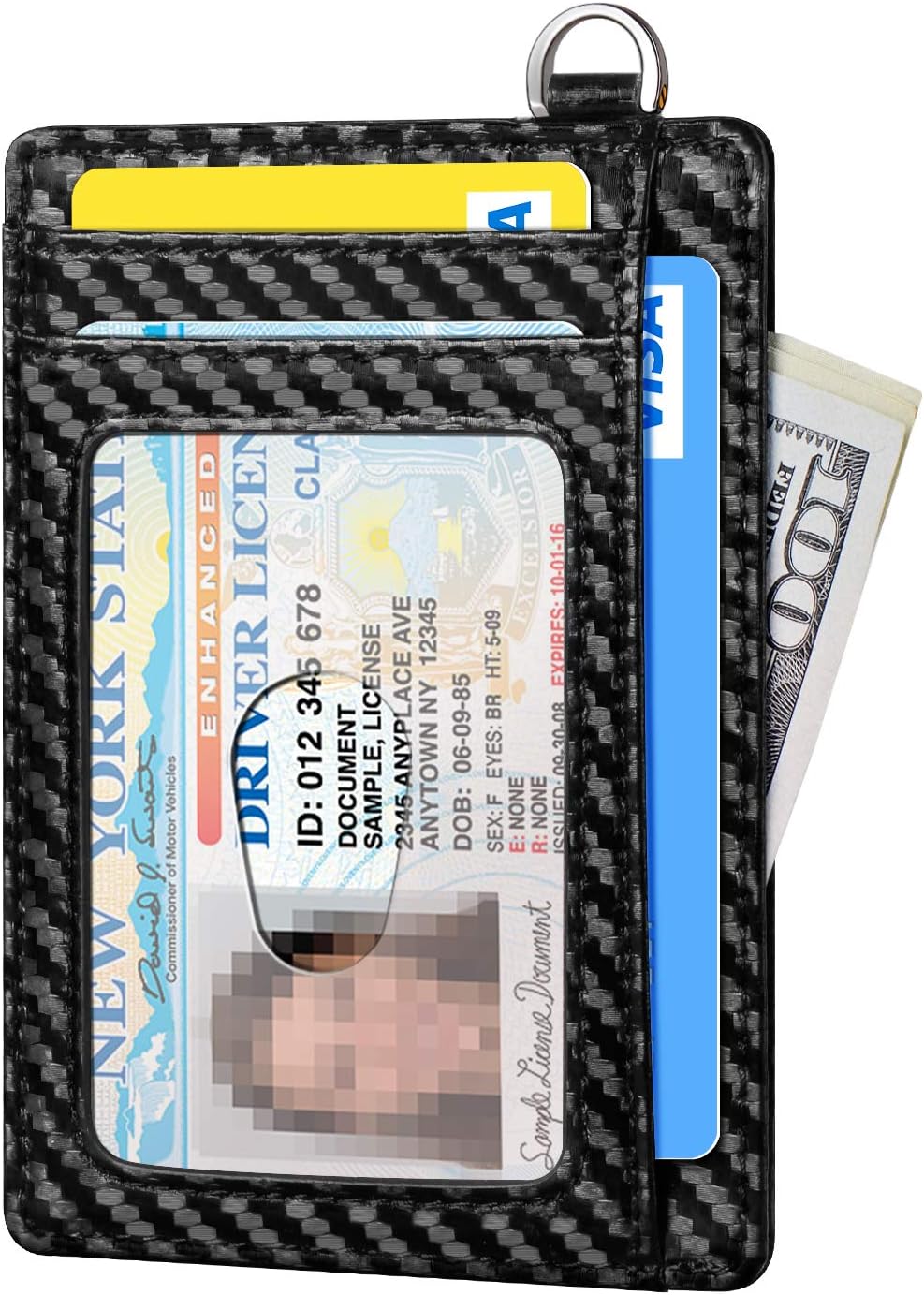 Thumbnail 1 de FurArt portefeuille minimaliste fin avec blocage RFID et fenêtre d’identification