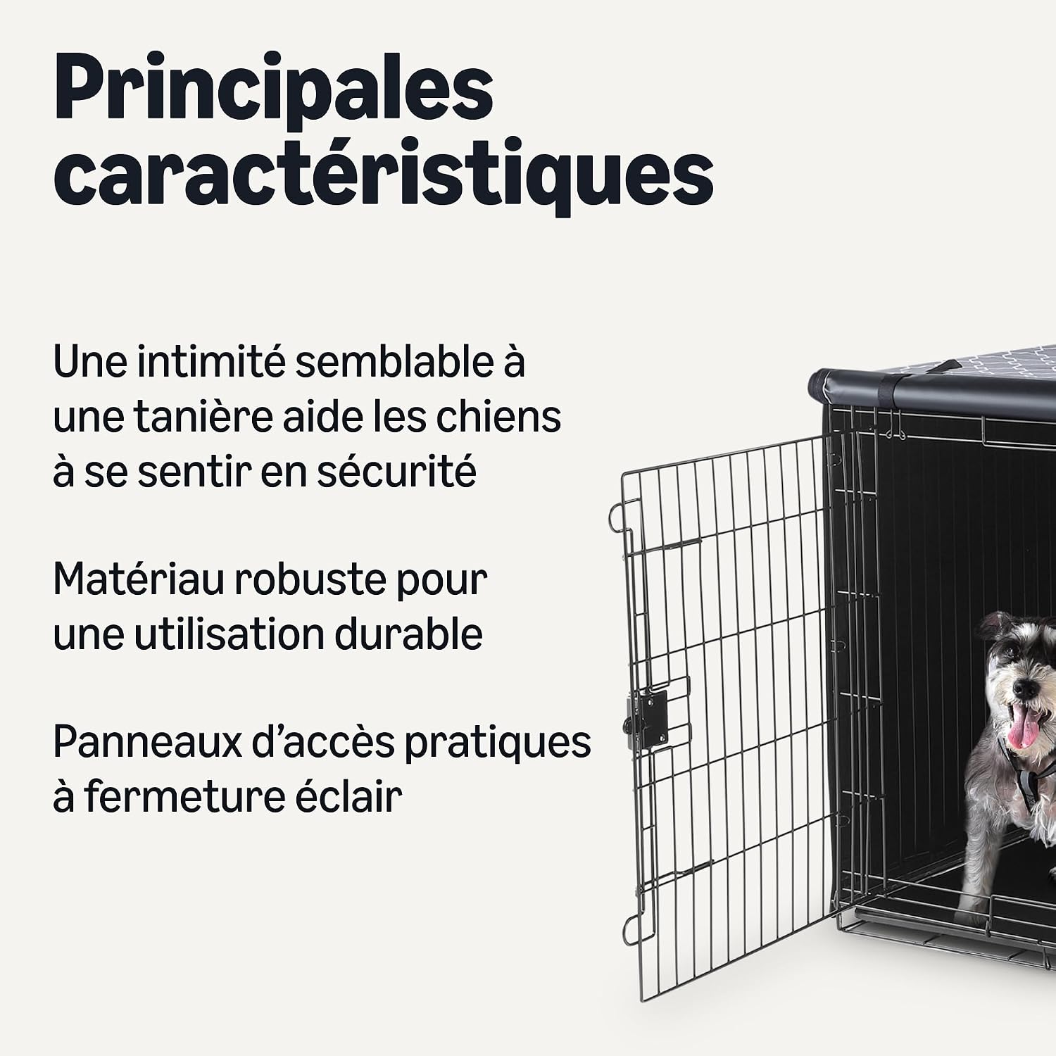 Detalle 2 de Housses de cage pour chien Amazon Basics, 121,9 cm – intimité et confort durable