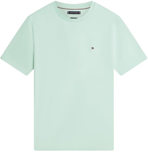 Detalle 2 de Tommy Hilfiger Herren T-Shirt Kurzarm Seasonal Solid Tee Grüntöne (Crushed Mint), XXL