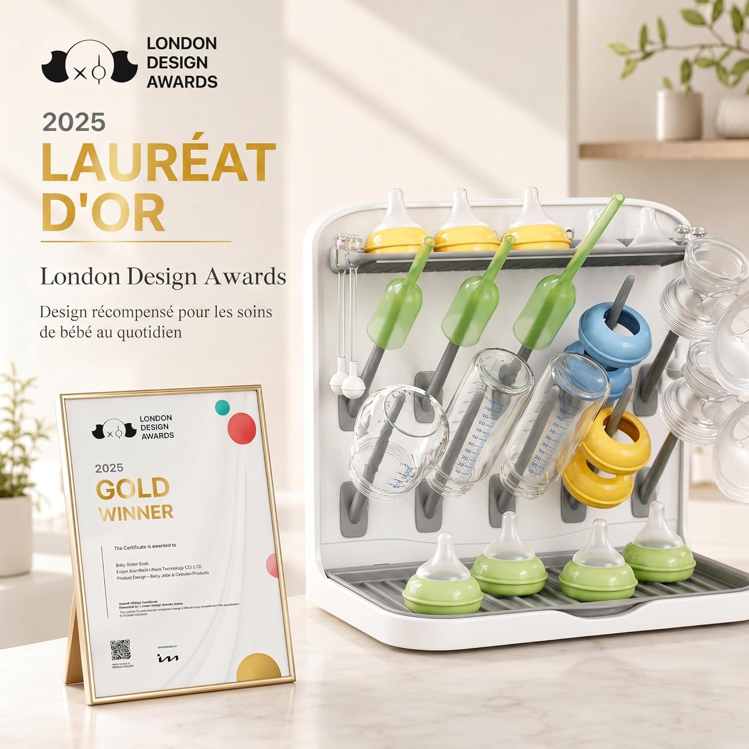 Thumbnail 1 de Lifewit Grand égouttoir à biberons : rangement vertical et 10 crochets pour tout le matériel de maternité