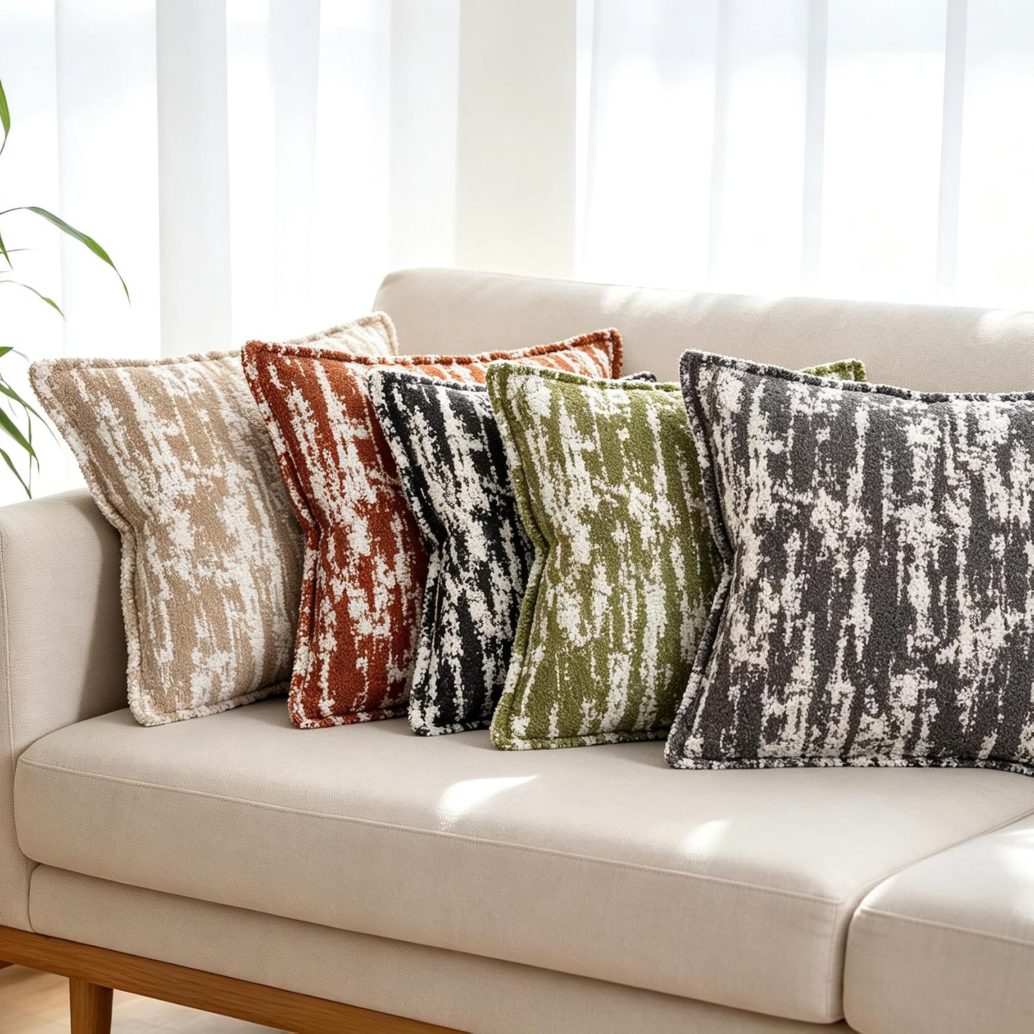 Thumbnail 6 de OYIMUA Fluffy Cushion Covers 45 x 45 Black & White – Set of 2