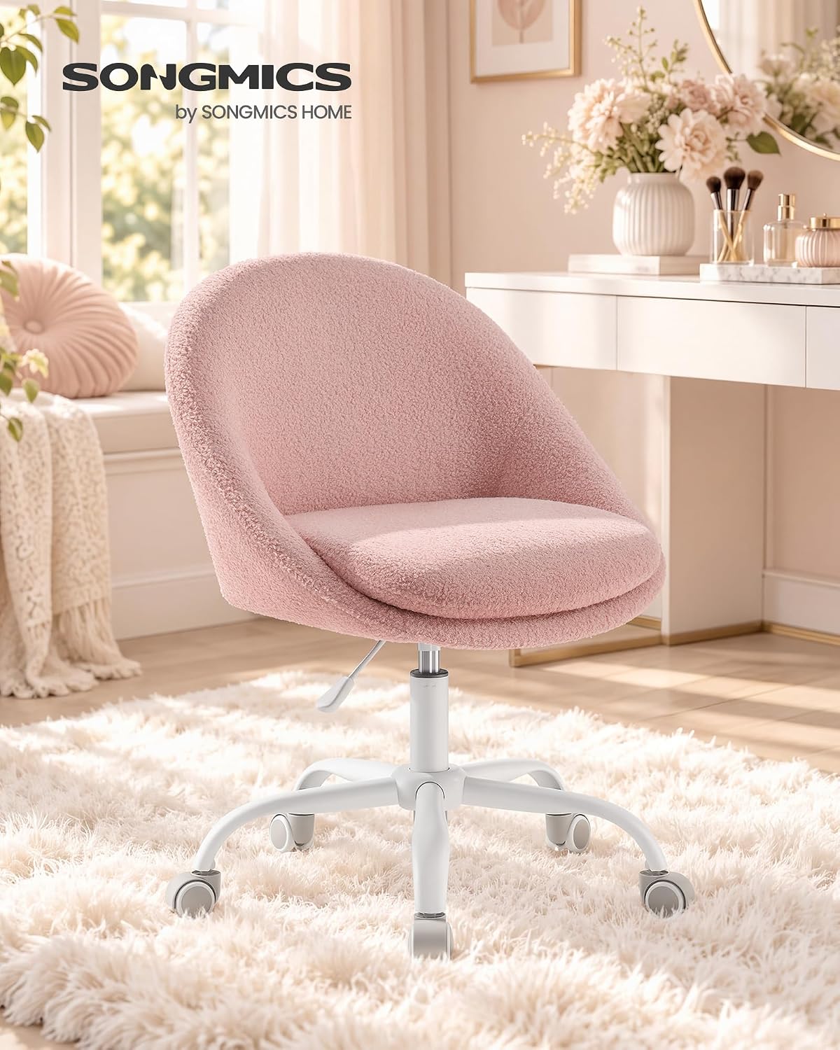 Detalle de SONGMICS Vanity Chair in Jelly Pink