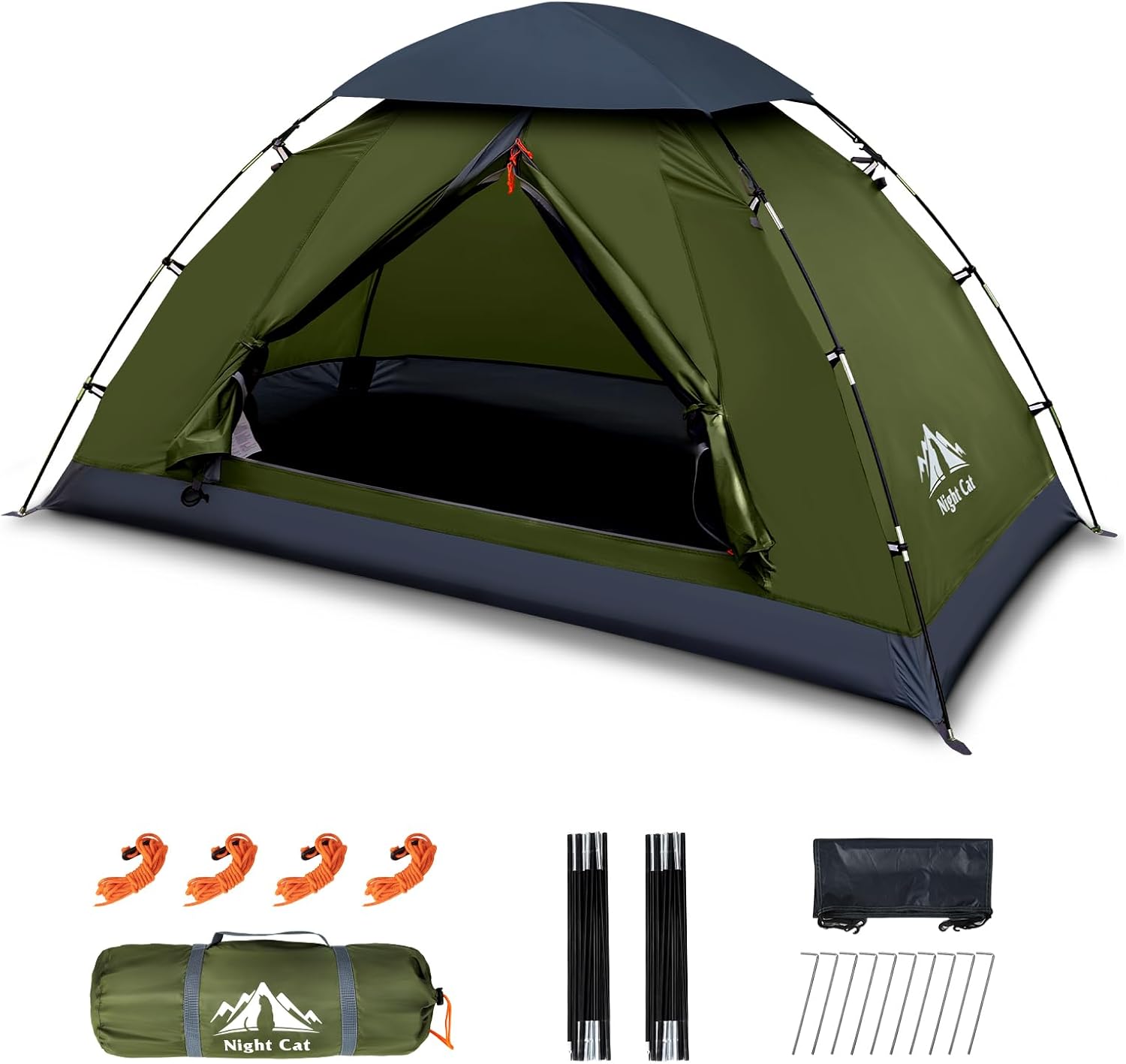 Detalle de Night Cat 2-Personen-Zelt für Camping mit 3000 mm wasserdichtem Gewebe
