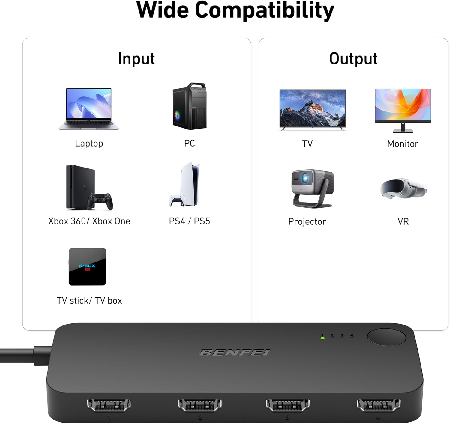Thumbnail 6 de BENFEI HDMI Switch 4‑in‑1 4K@60Hz