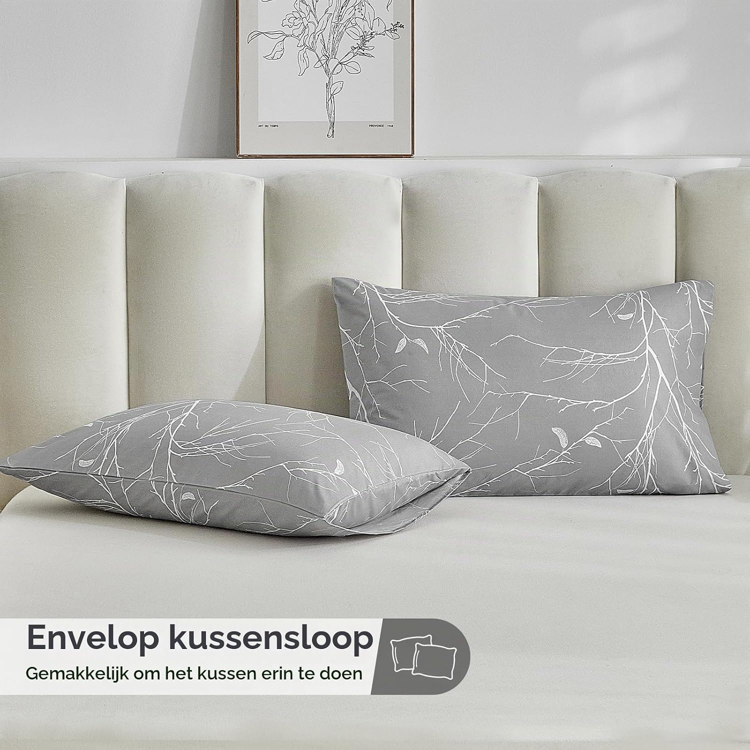 Detalle 1 de Tokokimo hoeslaken 180x200 cm van microvezel met hoekhoogte van 35 cm