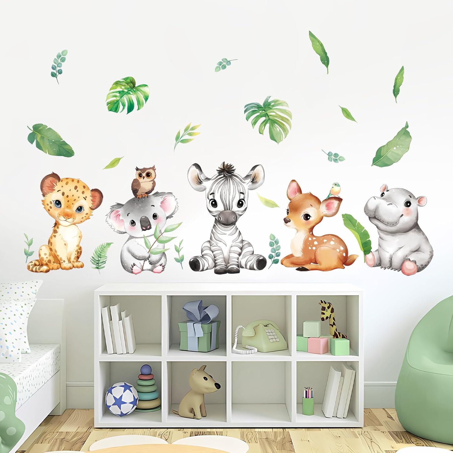 Thumbnail 6 de Tanlaby Safari – Autocollants muraux animaux de la jungle (2 pcs, 29 x 90 cm)