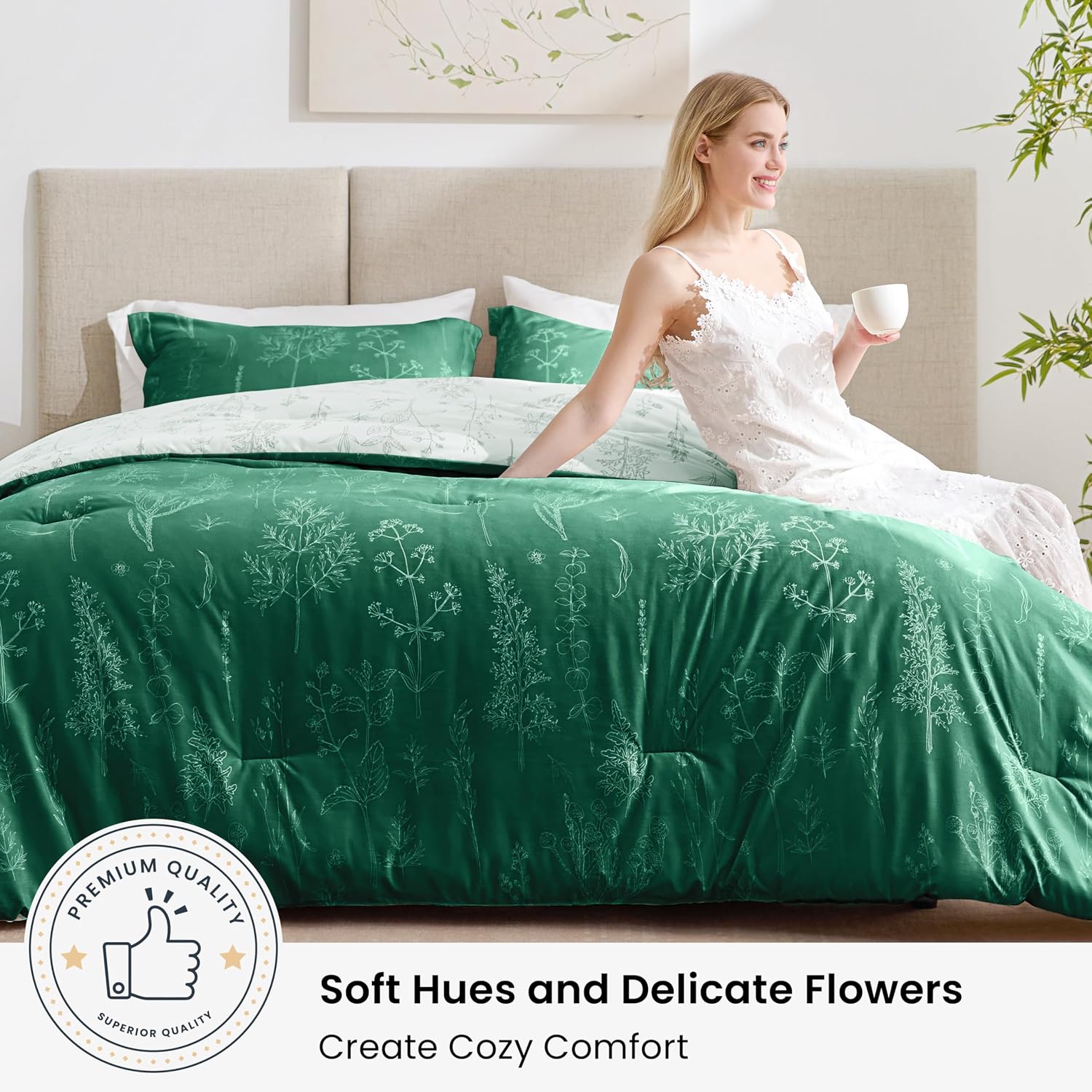 Detalle de Love's cabin Floral Comforter Set Full