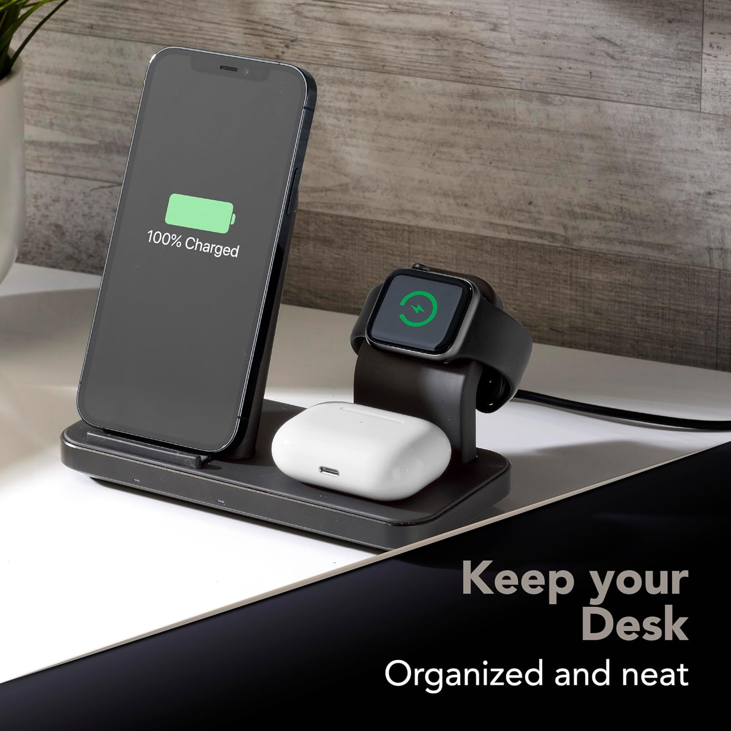 Thumbnail 1 de Cellularline TRIO WIRELESS CHARGER 3 in 1 con MagSafe per iPhone, Apple Watch e AirPods (nero)