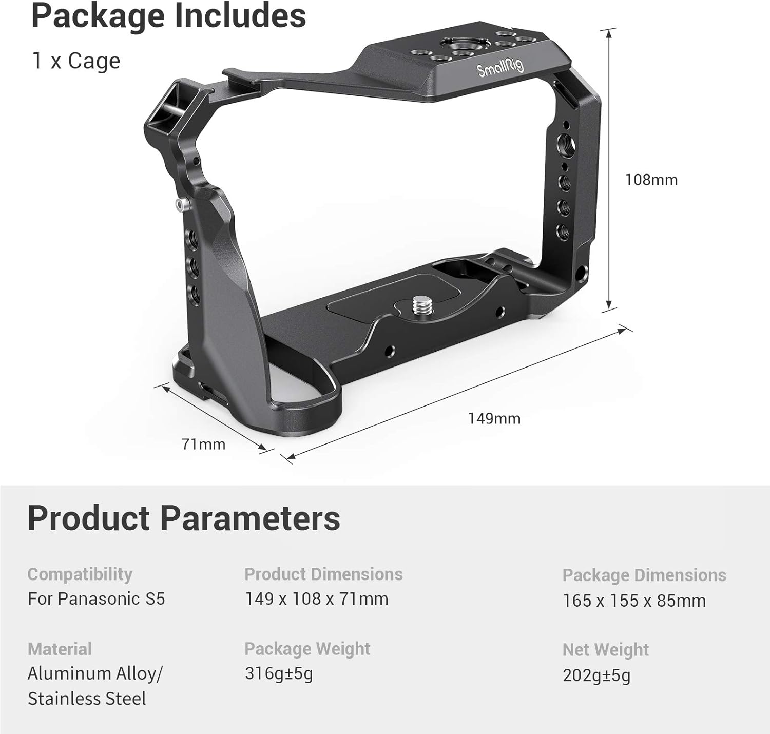 Thumbnail 5 de SMALLRIG 2983 cage for Panasonic S5
