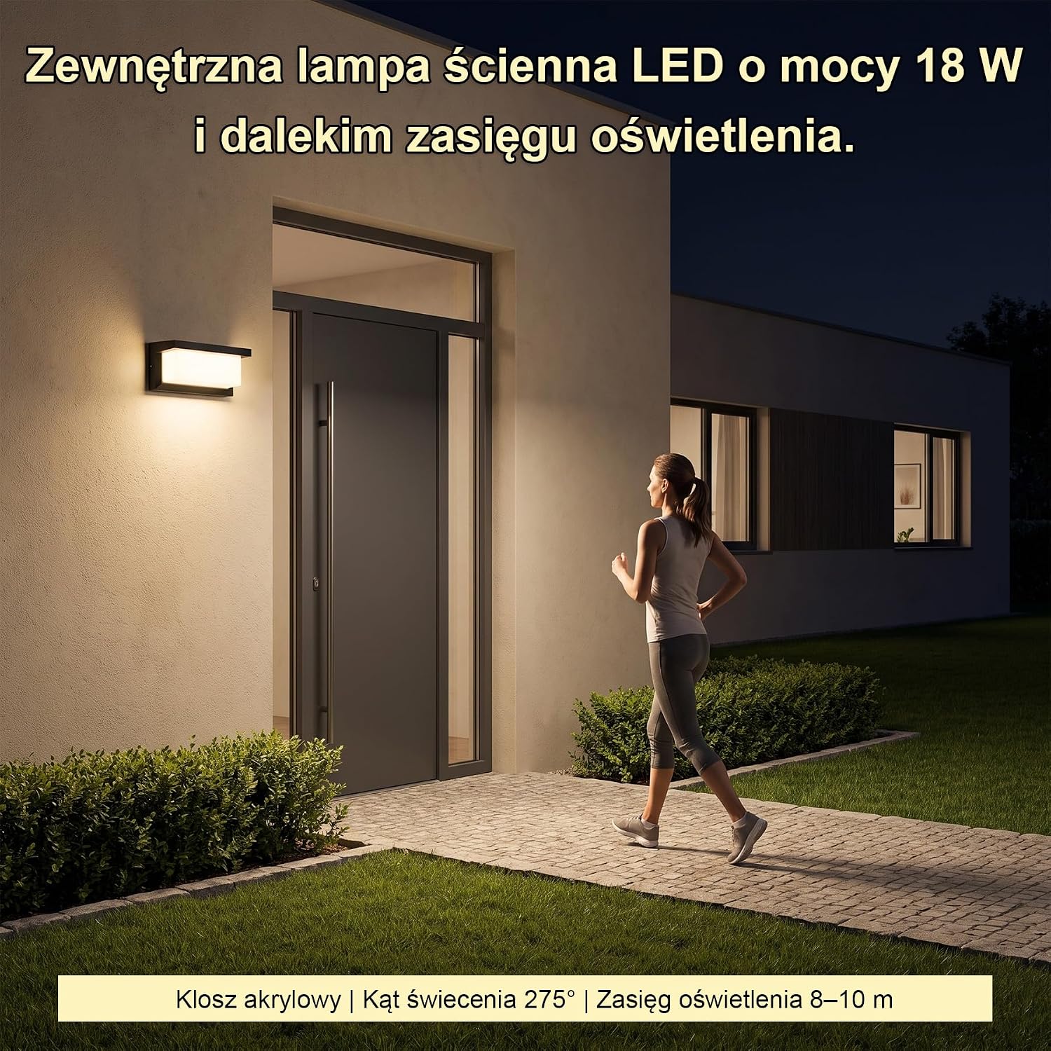 Thumbnail 4 de YICALE 01 – 2 zewnętrzne kinkiety LED 18 W, 3 barwy światła, IP65