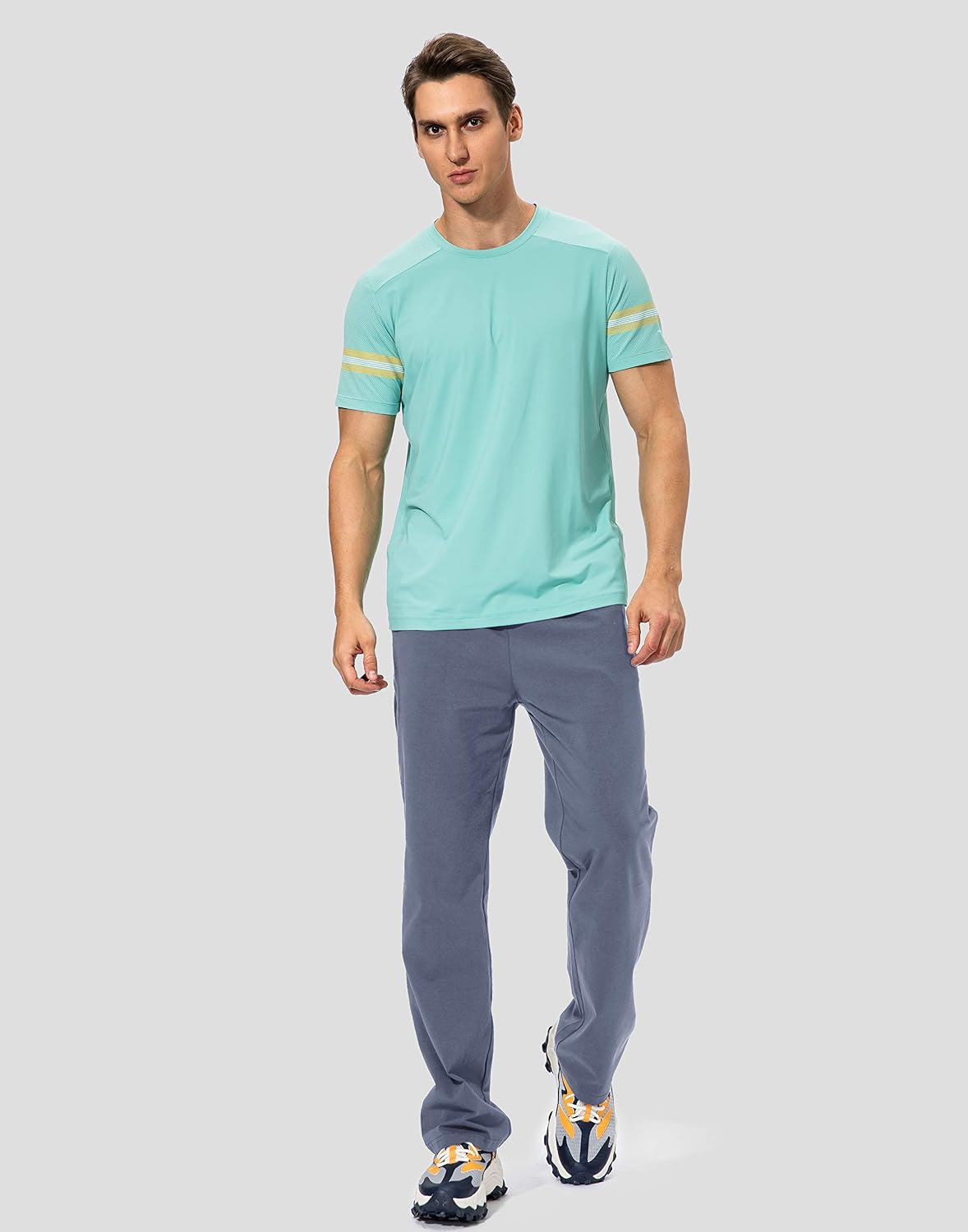 Thumbnail 6 de Pudolla Men's Cotton Yoga Sweatpants: Open-Bottom Lounge Pants with Pockets