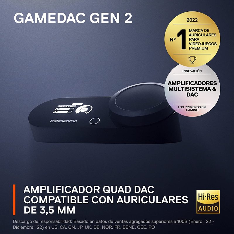 Detalle de SteelSeries GameDAC Gen 2: Amplificador de Audio de Alta Resolución