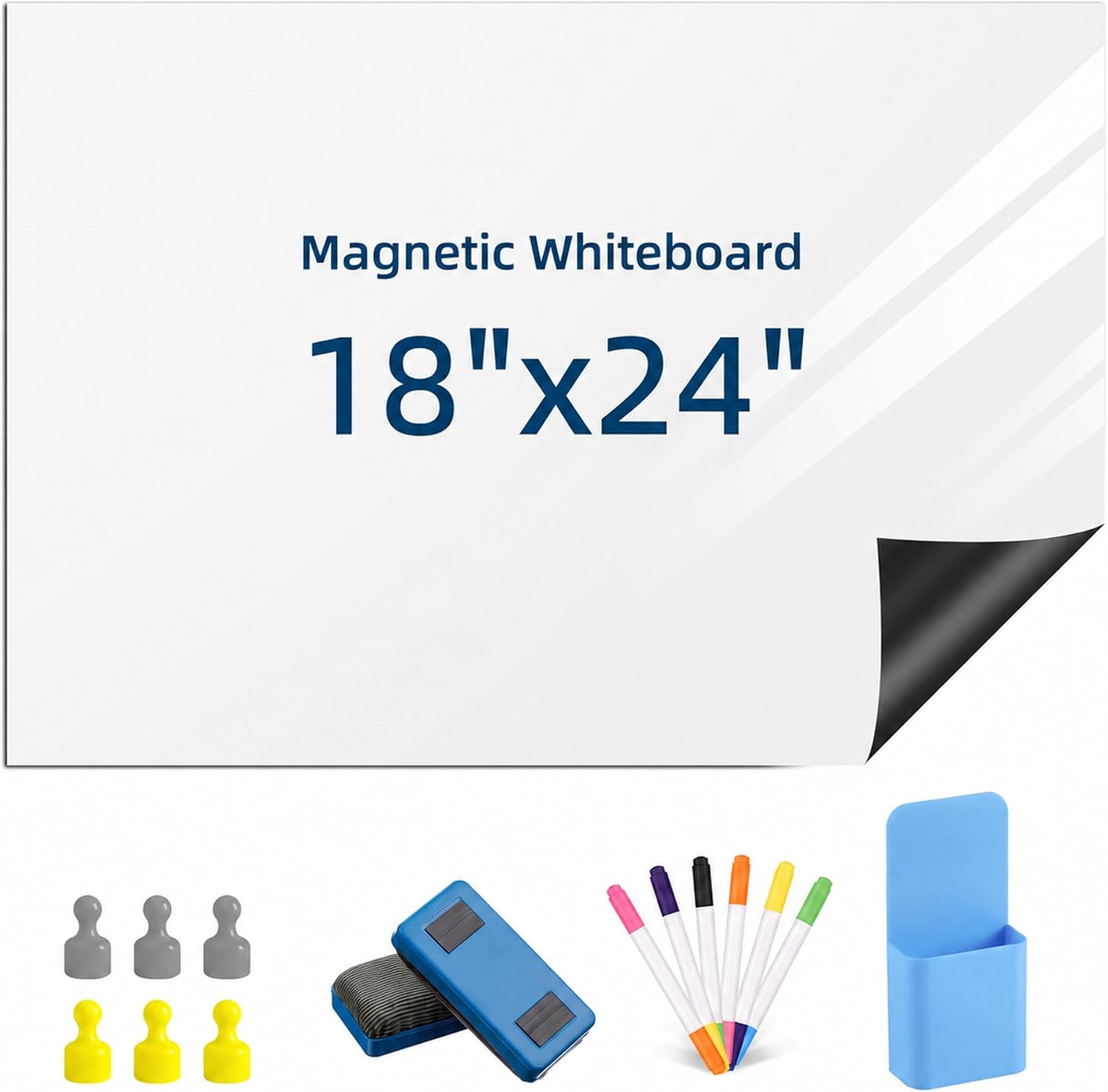 Detalle de Babenoun 18" x 24" Magnetic Dry-Erase Whiteboard for Fridges, Cut-to-Size