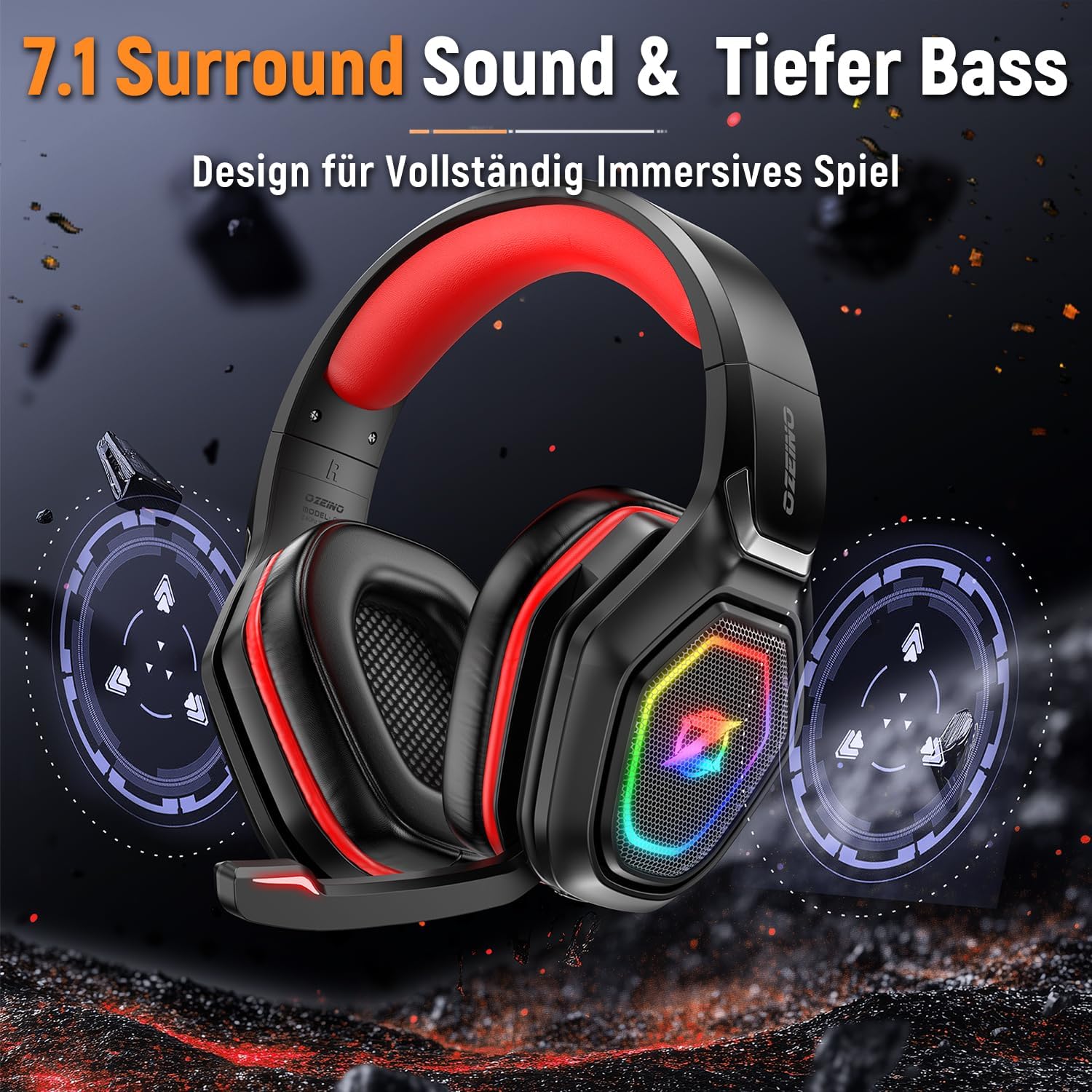 Detalle de Ozeino Gaming Headset 40+ Std Akku