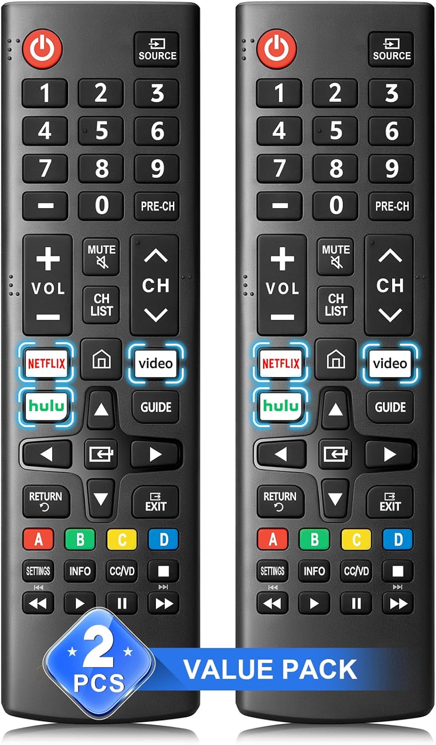 Detalle de Replacement for Samsung TV Remote BN59-01315A (Pack of 2) – Universal, No-Setup Smart TV Remote