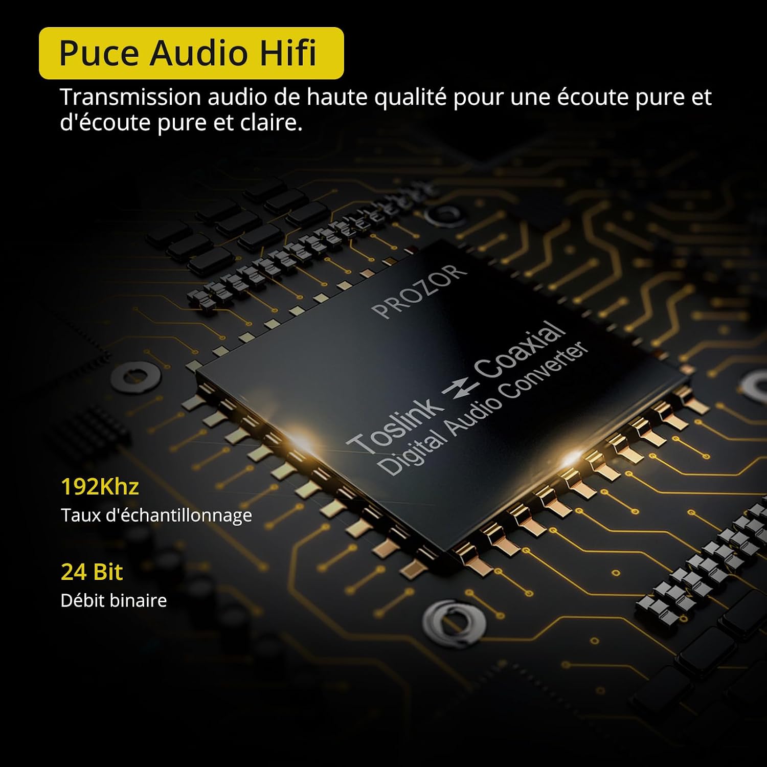 Detalle de PROZOR Convertisseur SPDIF 192KHz