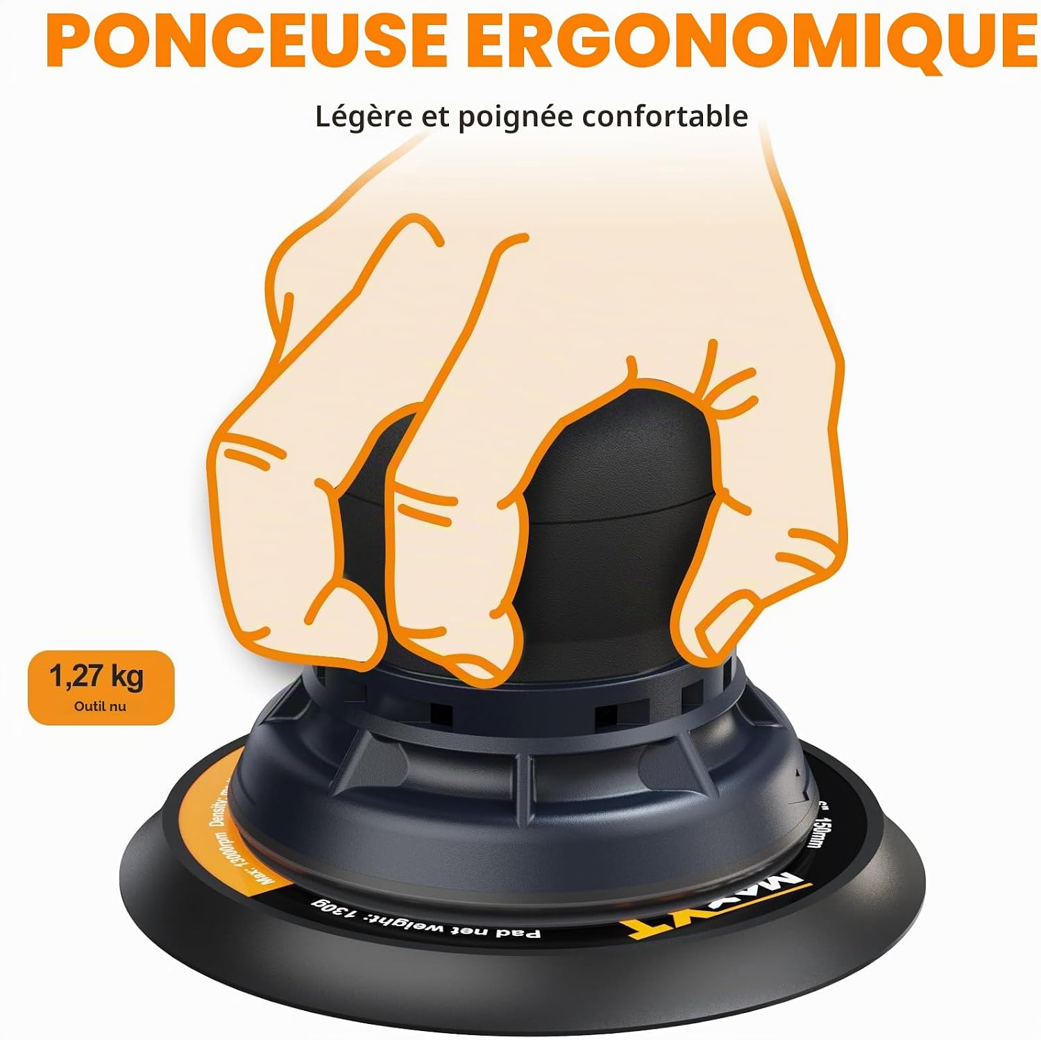 Thumbnail 4 de Ponceuse orbitale MAXXT MAXXT 5,0 mm brushless avec plateaux doubles 150/125 mm, moteur EC 350 W