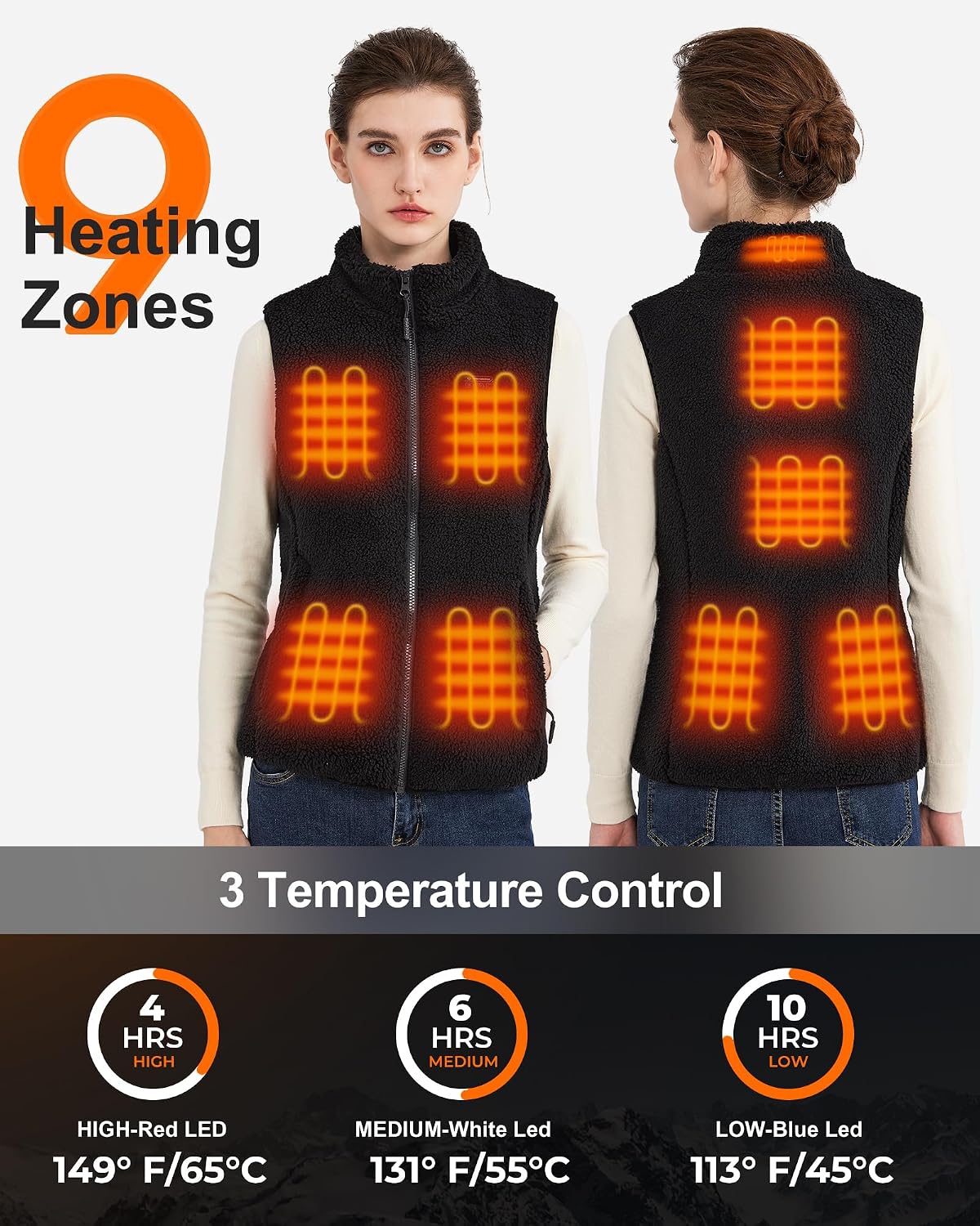 Detalle de Hecusma Fuzzy Heated Gilet 16000mAh heated vest