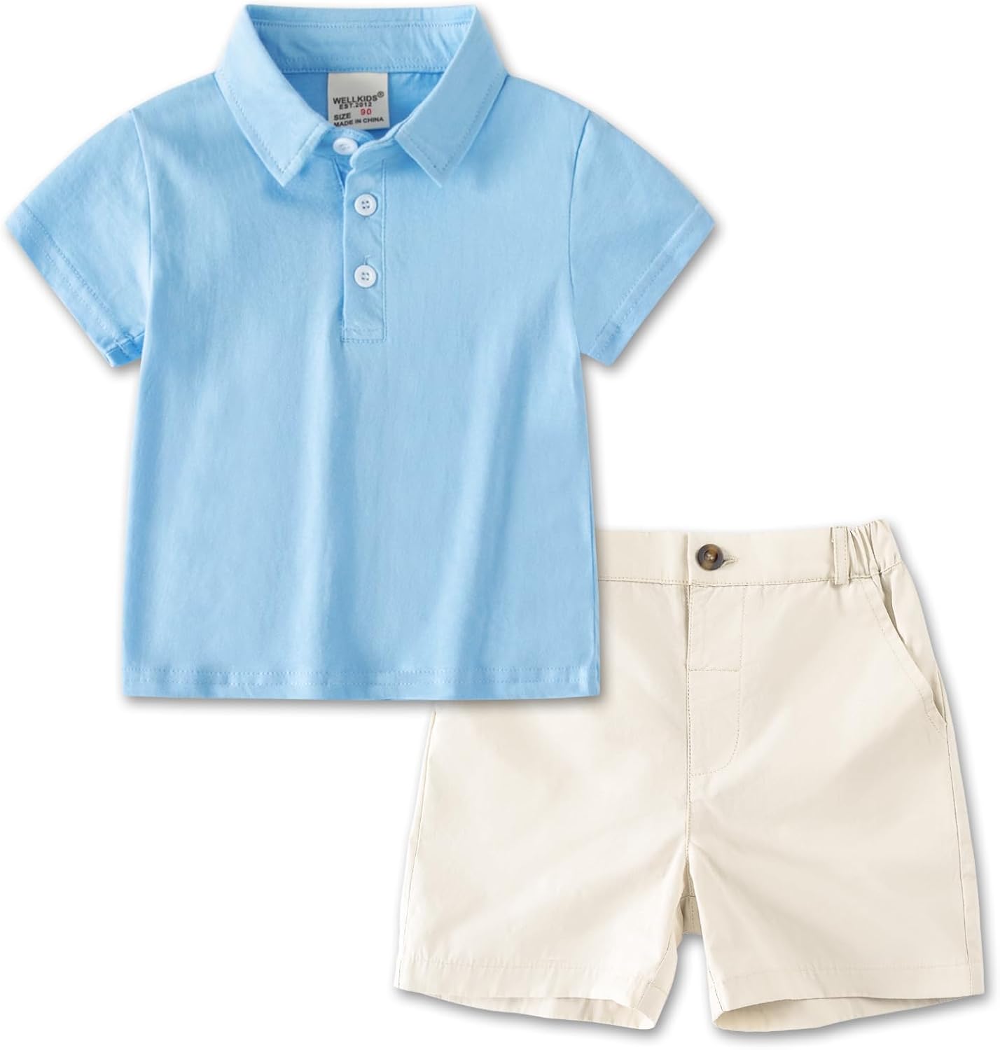 Thumbnail 6 de Volunboy Toddler Boys Summer Clothes: Short Sleeve Polo & Elastic Shorts Set (1–6 Years)
